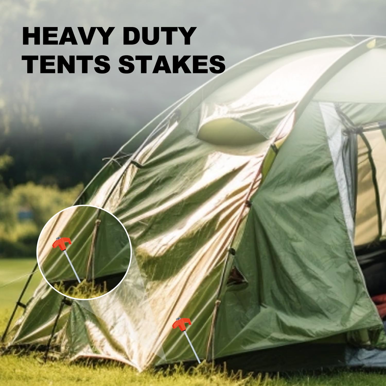 Lot De 16 Piquets De Tente à Visser De 20,3 Cm – Ancrages Au Sol à