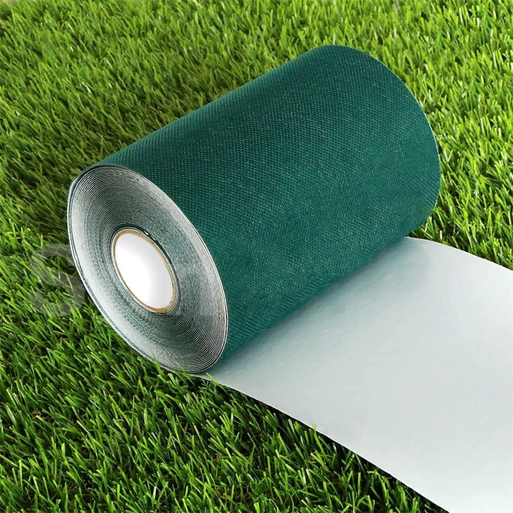 Artificial Turf Tape, Self Adhesive Artificial Grass Seaming Tape, Synthetic Fake Grass Tape, Seam Tape for Lawn, Indoor Outdoor Carpet Jointing, Connecting Garden Pet Rug, Turf Mat, (Green, 6INx16FT)