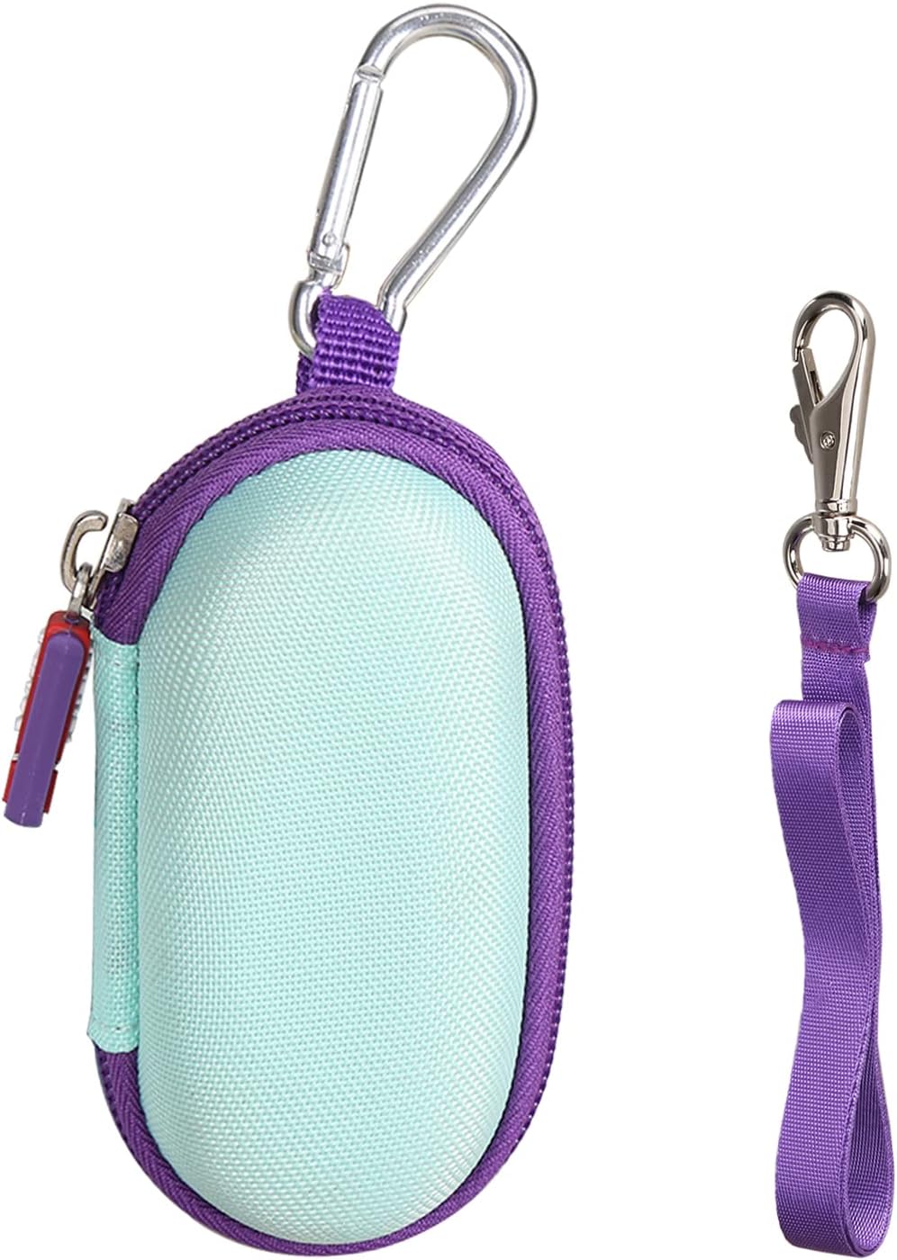 Mchoi Hard Carrying Case, with Carabiner Keychain & Lanyardor for Handy Ventolin Inhaler, Teal, CASE ONLY