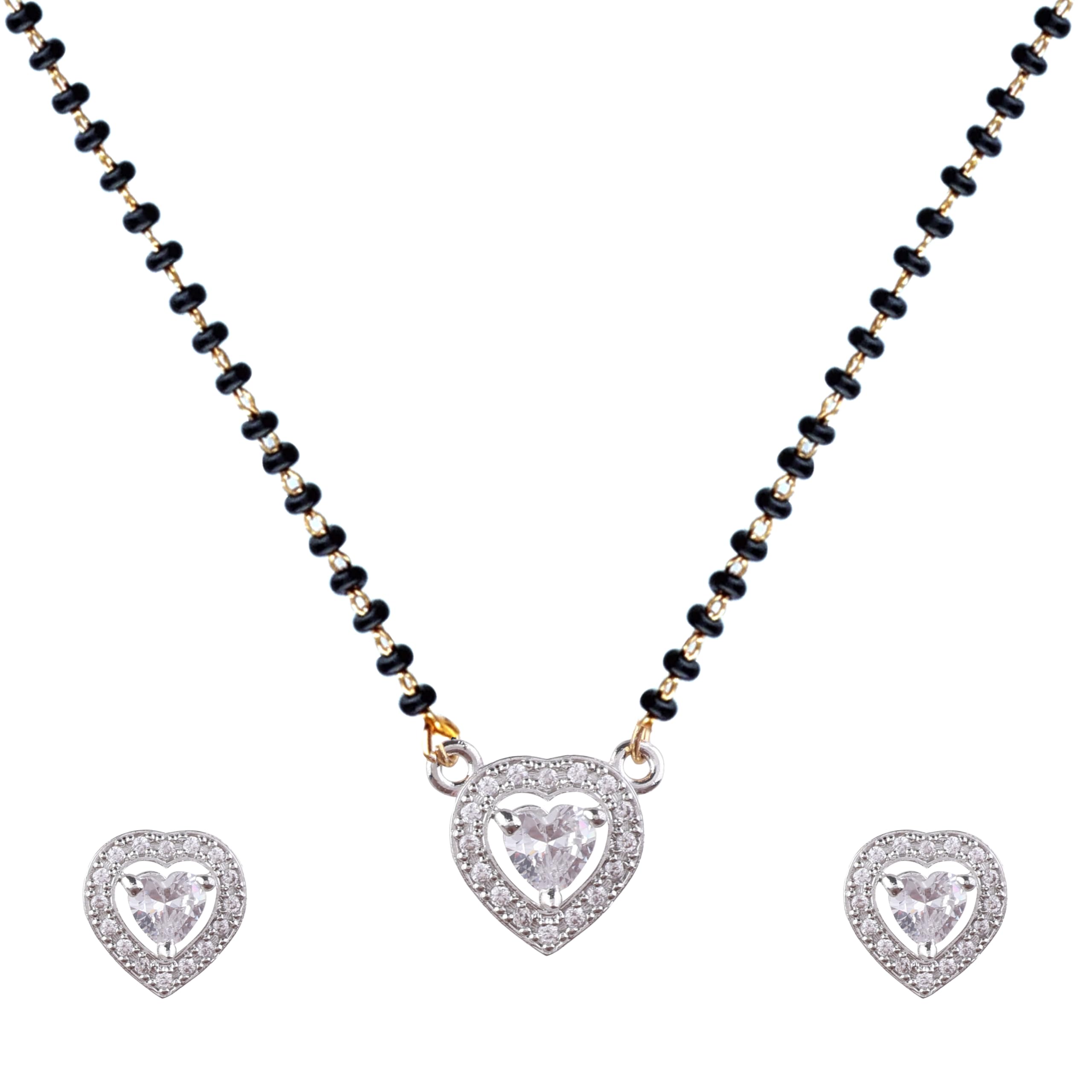 American Diamond & Cubic Zirconia Mangalsutra Set-image-0