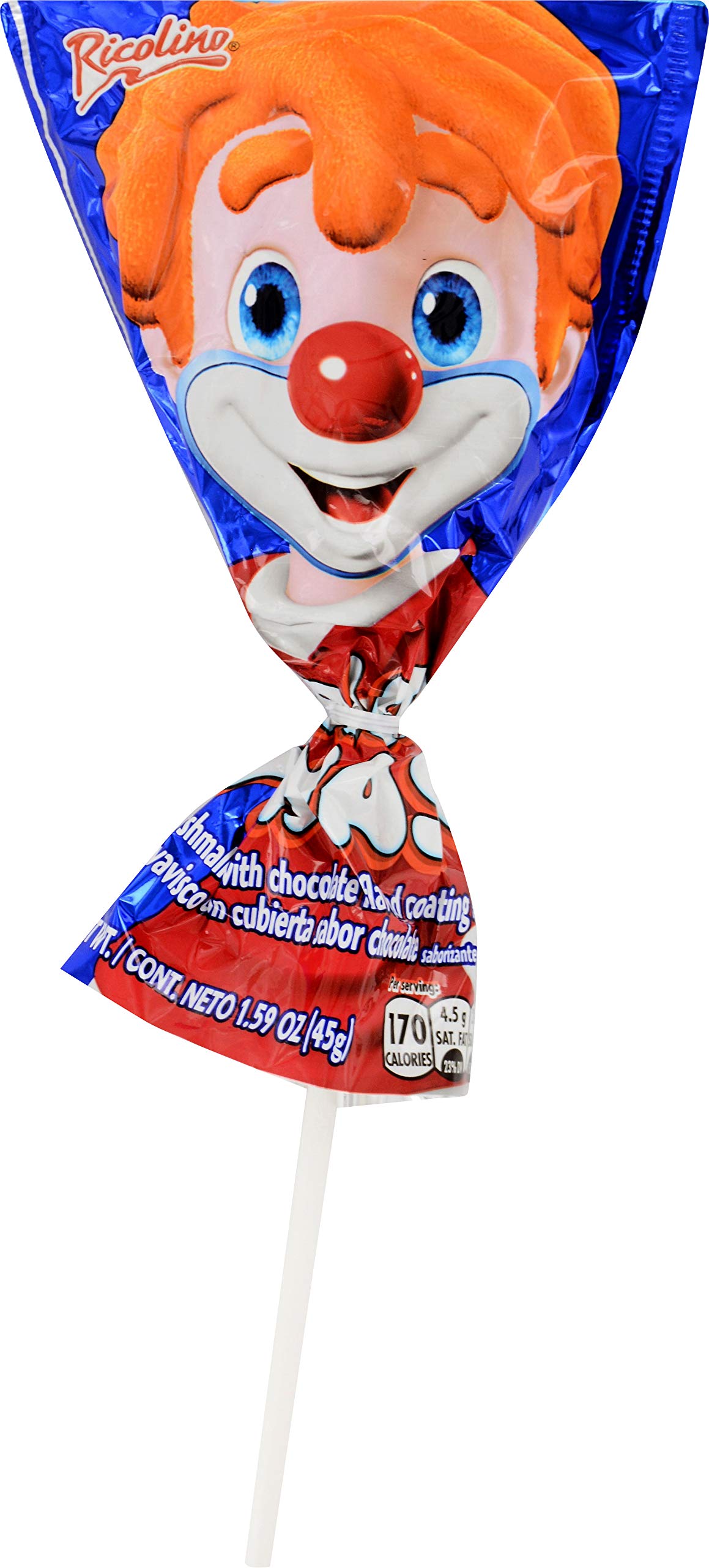 RICOLINO Paleta Payaso Coated Marshmallow Lollipop with Gummies 1