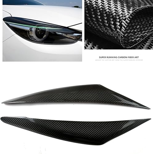 Miniatura 7 de Para Mazda 3 AXELA 2017-2019 faro delantero ceja cubierta de párpado fibra de carbono 2x
