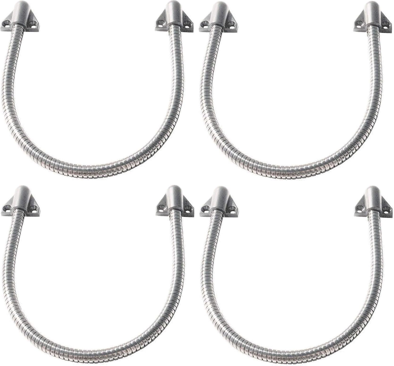 Seco-Larm SD-969-A18Q Pack of 4 Armored Door Cords, 16" Long, Plastic End Caps, Surface-Mount, Stainless Steel Cord, Designed to Carry Wiring to Conduct Power to Electric Locks or Access Systems