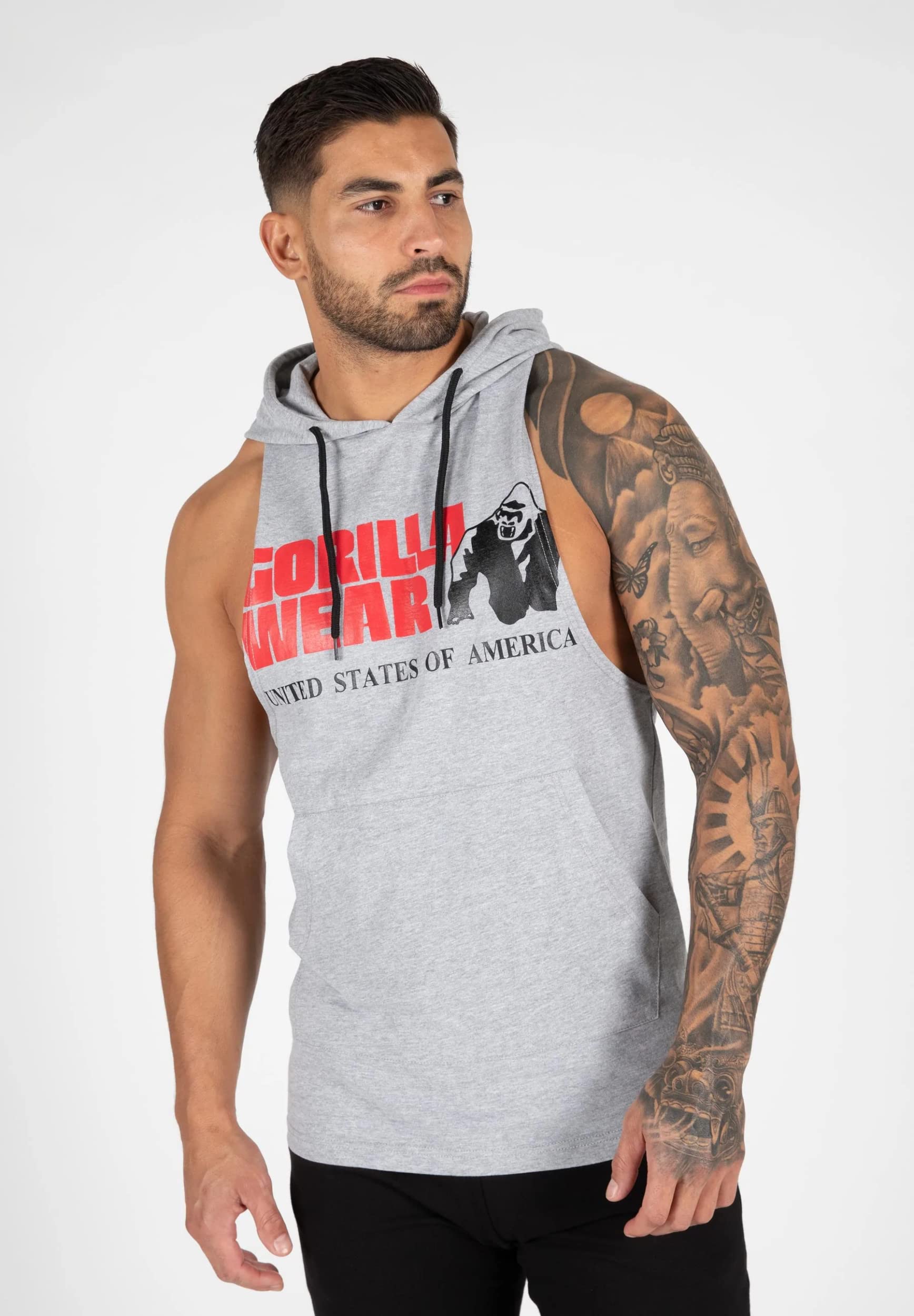 GORILLA WEAR Rogers Tank Top z kapturem - szary melanż