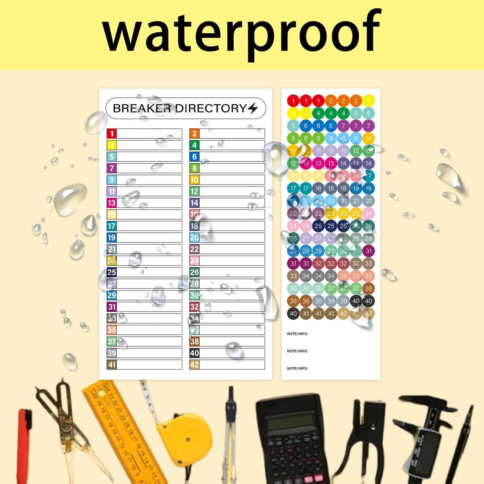 10 Pcs Number Stickers,Circuit Breaker Labels, Waterproof Durable