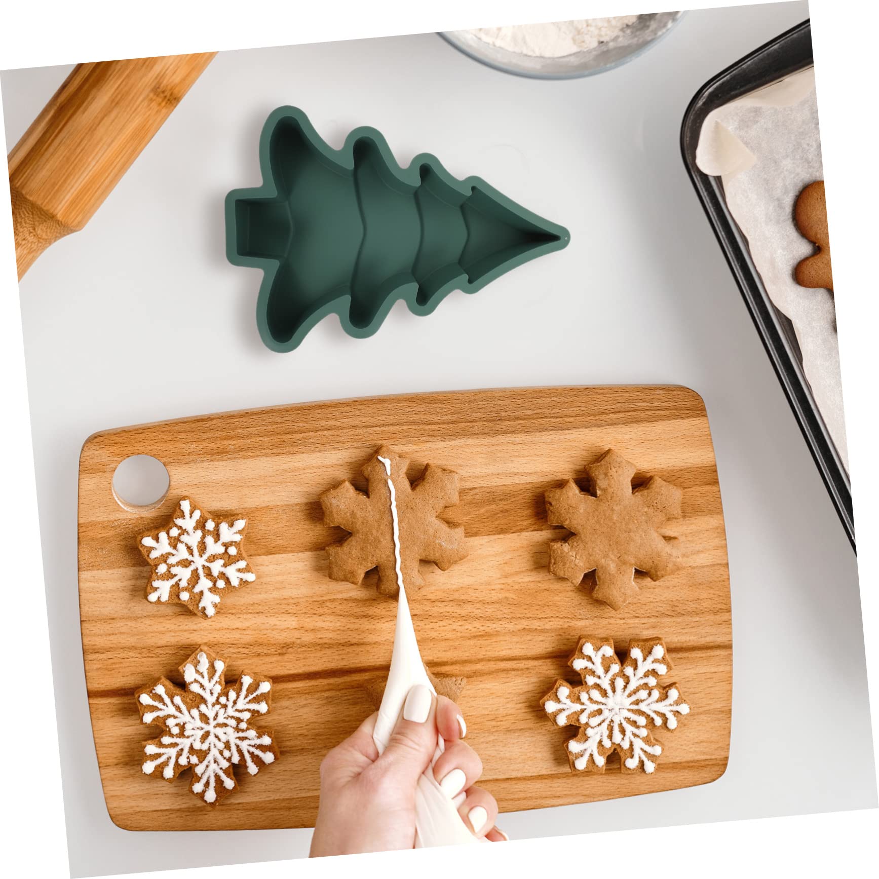 TOPBATHY Stampo Per Torte Natalizio 4 Pz Stampo in Silicone Per Caramelle Per Fondente Di Zucchero Per Caramelle Da Festa Decorazioni Natalizie Per Resina Teglie ie Gel Di Silice