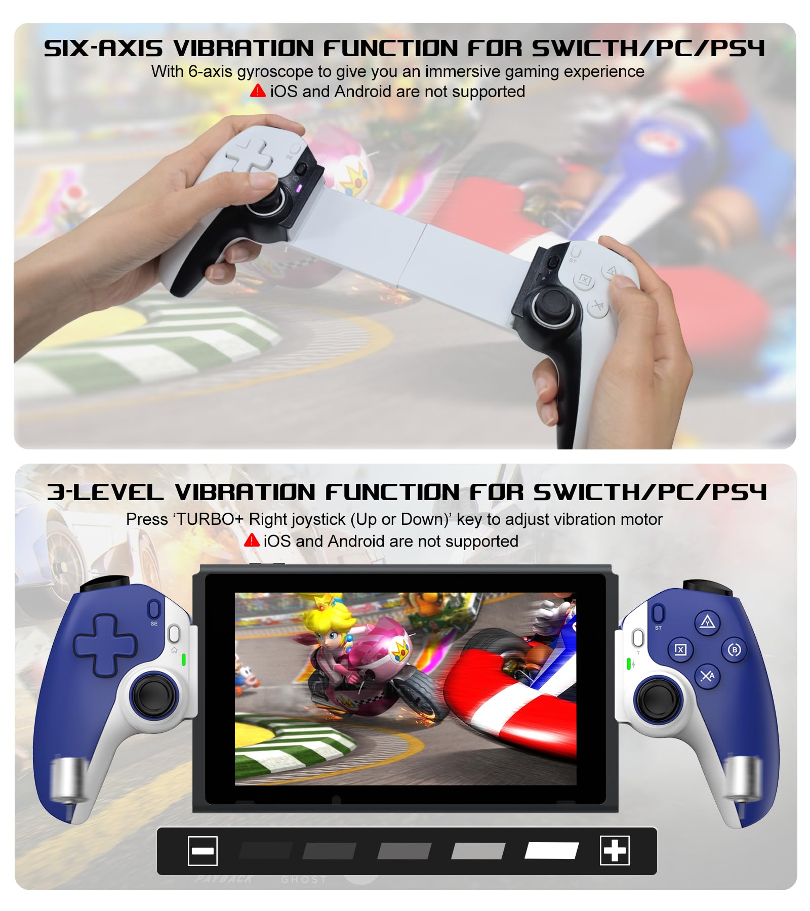 arVin Mobile Gaming Controller für iPhone/Android/Tablet/Switch/PS4/PC,Ersatz für PS Portal,Kabelloses Gamepad mit Hall-Effekt Joysticks/Hall Trigger/Turbo