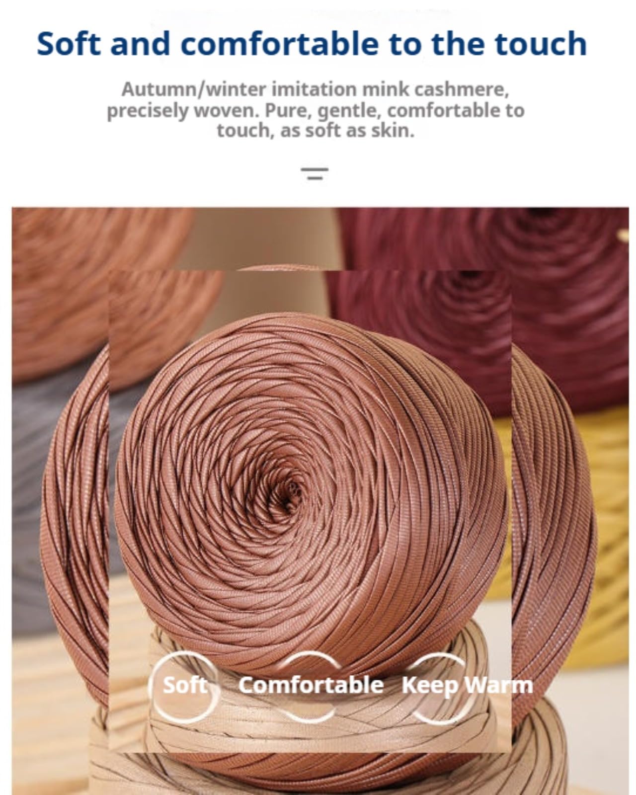 Fettuccia per Borse a Uncinetto, Aspetto Similpelle Filato Grosso in Poliestere Cordino per Borse Uncinetto,uncinetto per borse, Filati per Borse Cestini Fai da Te Decorazioni, 200g/90m