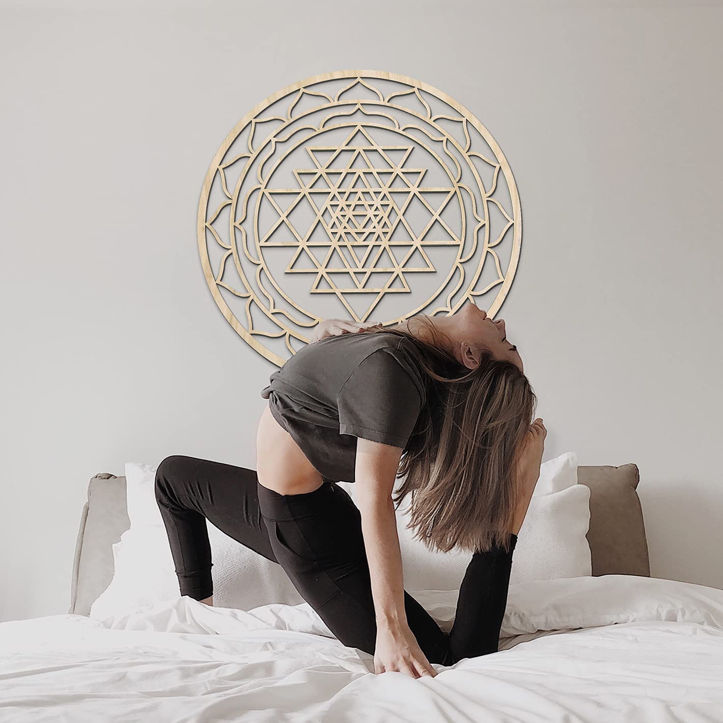 Buy 33" Sri Yantra, Sri Chakra, Wooden Wall Art, Zen, Wooden Wall Art