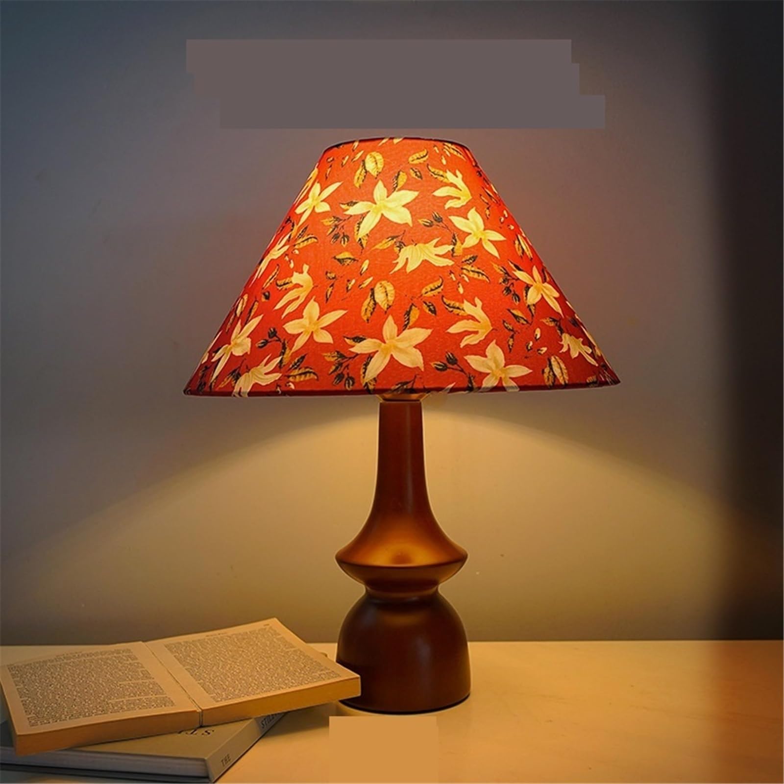 accessori lampade Table Lamp Decorated with Retro Flowers Wooden Bedroom Nightstand Atmosphere Ornaments