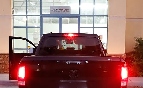 Miniatura 6 de iJDMTOY Bombilla de repuesto roja 10-SMD 921 912 compatible con Chevrolet Dodge, Ford, GMC, Nissan, Toyota, camión, montaje alto, 3ª luz de freno