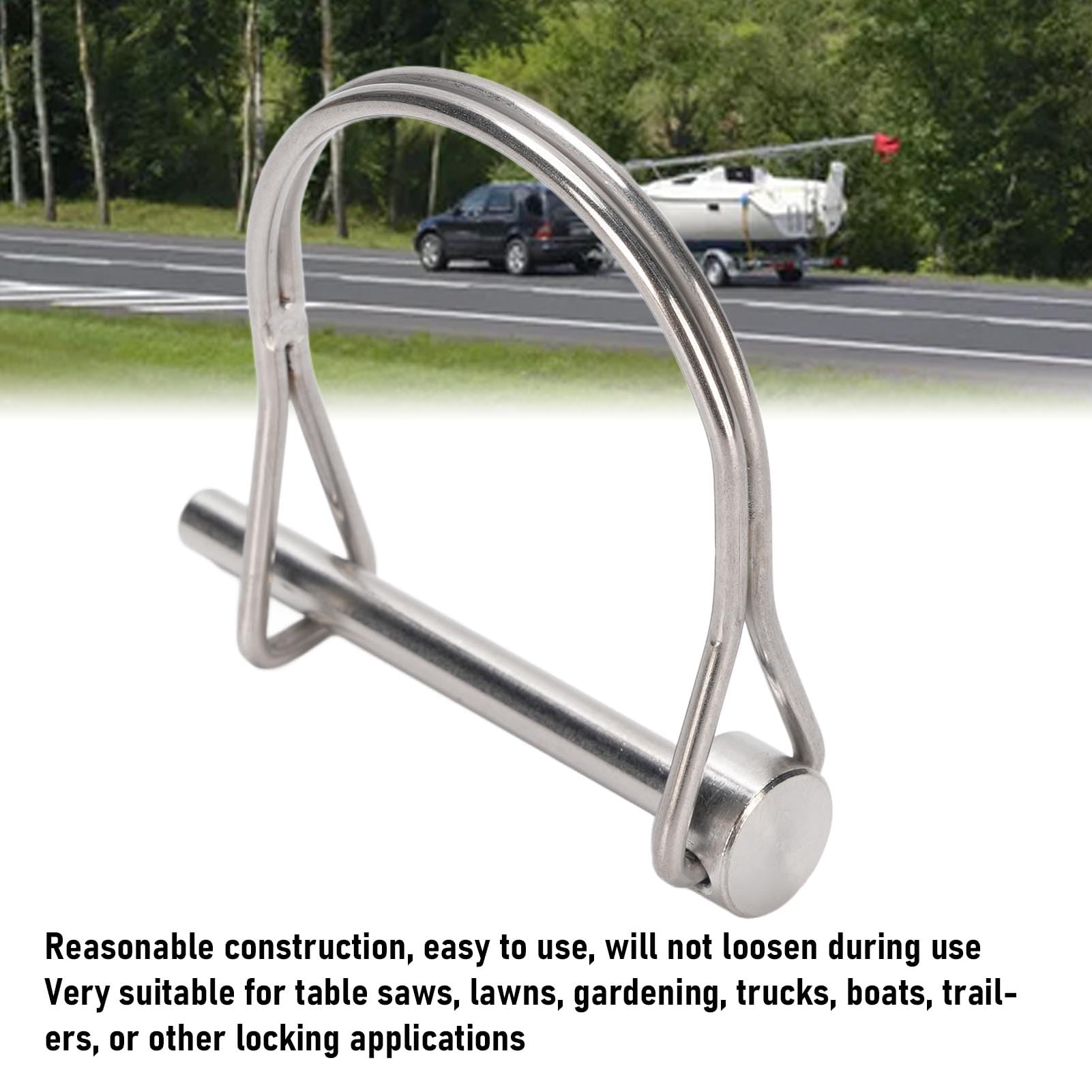 Safety Coupler Pin, Stainless Steel Shaft Locking Pin, Marine Grade Heavy Duty Locking Pin with Wire Loop, Small Pins Hitch Pins for Table Saw Truck Boat Trailer