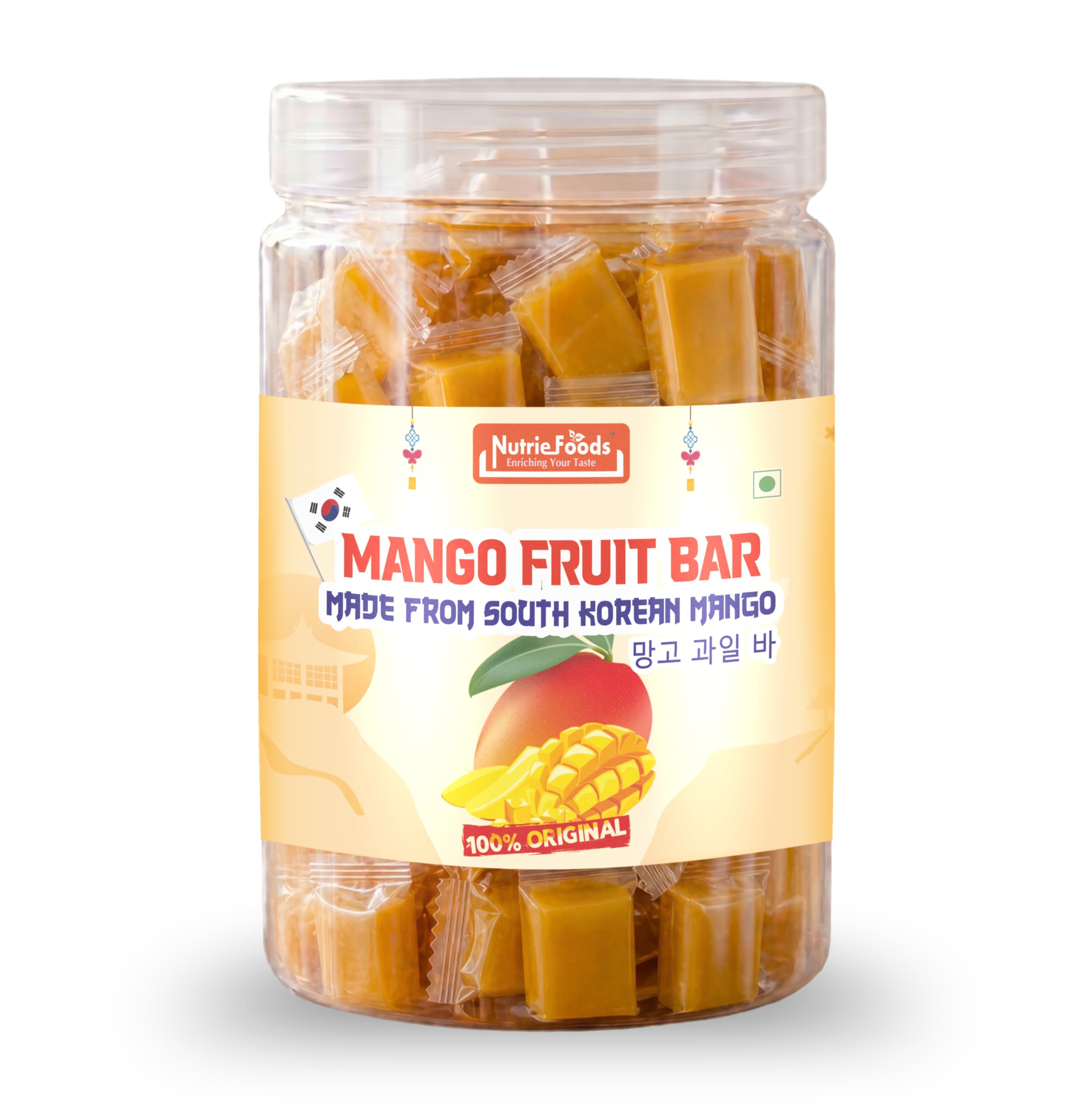 Nutriefoods Korean Mango Aam Papad, Sweet & Tangy Fruit Bar, Made with Real Mango Pulp, Soft & Chewy Candy, (400g)-picture-35