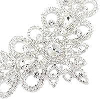 Vista 60 de PEARLY JUN Apliques de diamantes de imitación de plata con apliques de diamantes para vestidos, costura a mano, proyectos de manualidades, ropa