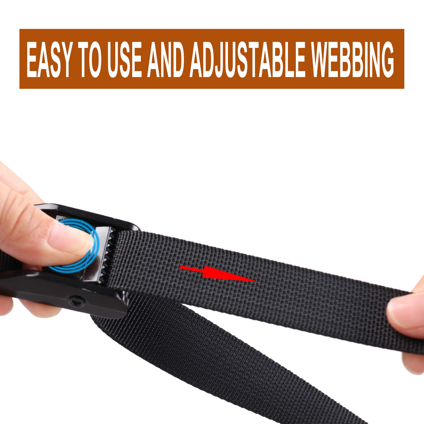 MAGARROW Sturdy Lashing Straps Tie Down Strap with Cam Lock Buckle, Pack of 8 (6.5 Feet, Black Buckle/Black Strap)