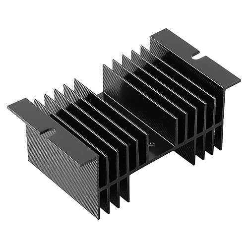 uxcell Disipador de calor de aluminio negro 4.9 "x 2.8" x 2"12.5 x 7 x 5 cm Aletas de enfriamiento disipador de calor disipador de calor para relé