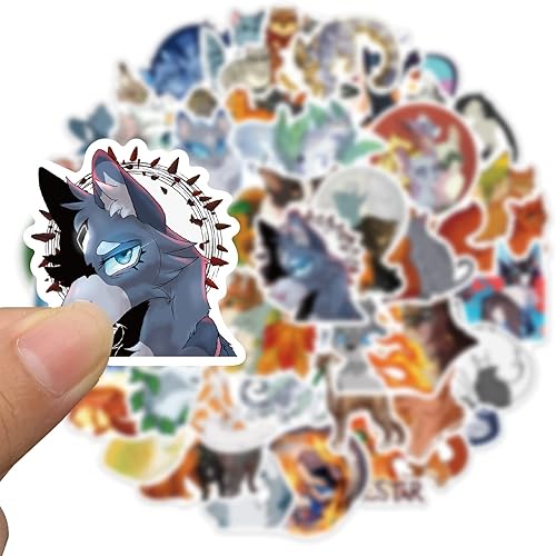 Miniatura 5 de Warriors Cats - Calcomanías peludas para libros grafiti impermeables calcomanías de vinilo para niños niños adolescentes suministros de fiesta de