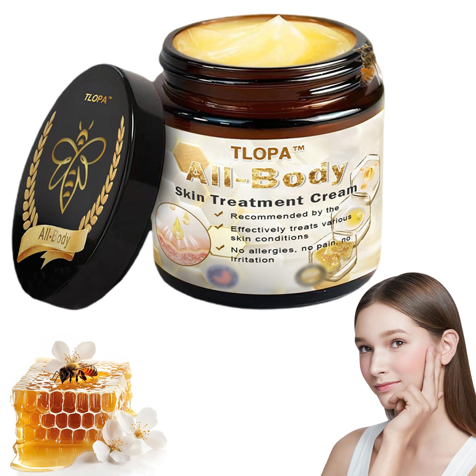 dooeka TLOPA Powerful All-Body Skin Treatment Cream, 2025 New Professional Bee Venom Cream, TLOPA Bee Venom Skin Treatment cream-50g for All Types (1