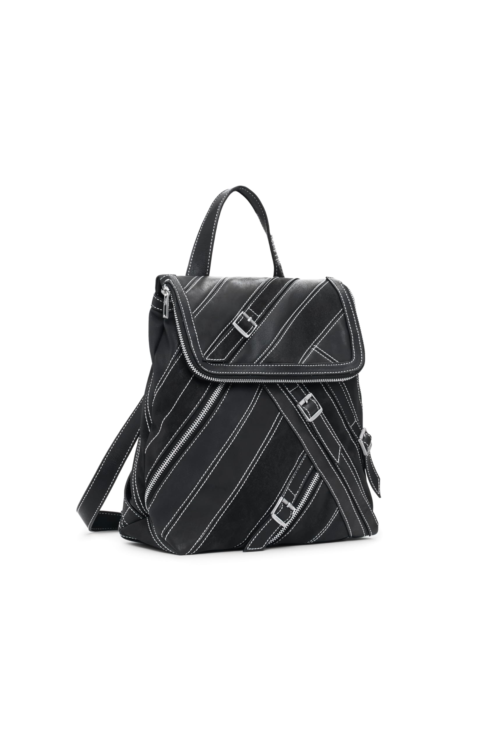 Desigual Women's Black Backpacks, One Size, Backpack With Contrasting Details