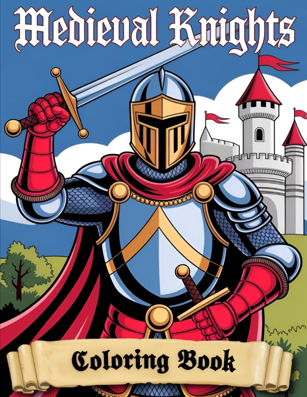 Medieval Knights Coloring Book for Kids: 40 Fun Coloring Pages of Knights, Castles, and Medieval Adventures