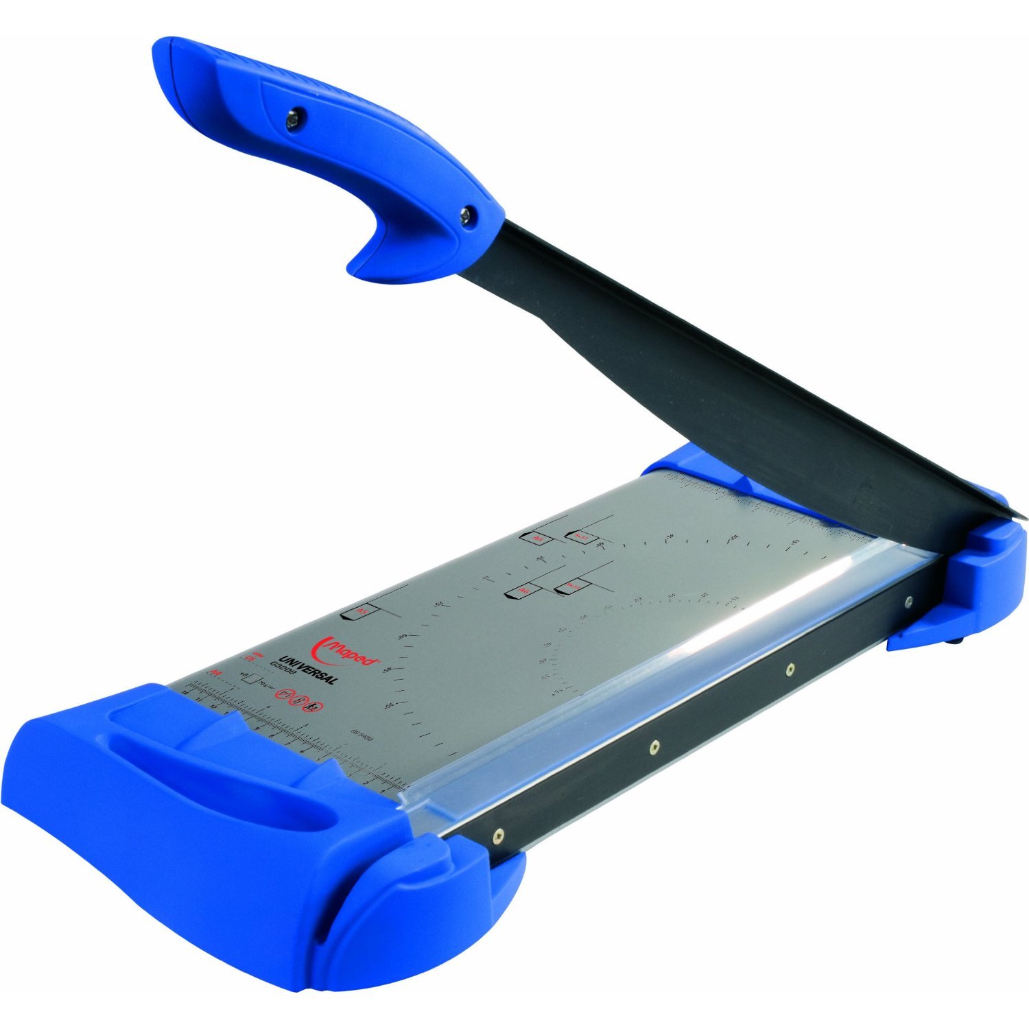 Maped - Material de Oficina - Universal - Cizalla Manual con Palanca - Formato A4 - Empuñadura Ergonómica - Cuchilla no Afilada - Mesa de Acero para Corte de Precisión