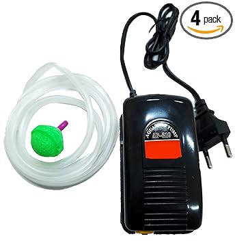 MASHKI Aquarium Air Pump Motor with Air Stones & Pipe Adjustable & Silent Single Outlet Fish Tank Aeration Device/Aquarium Air Pump Motor/Fish Tank Motor