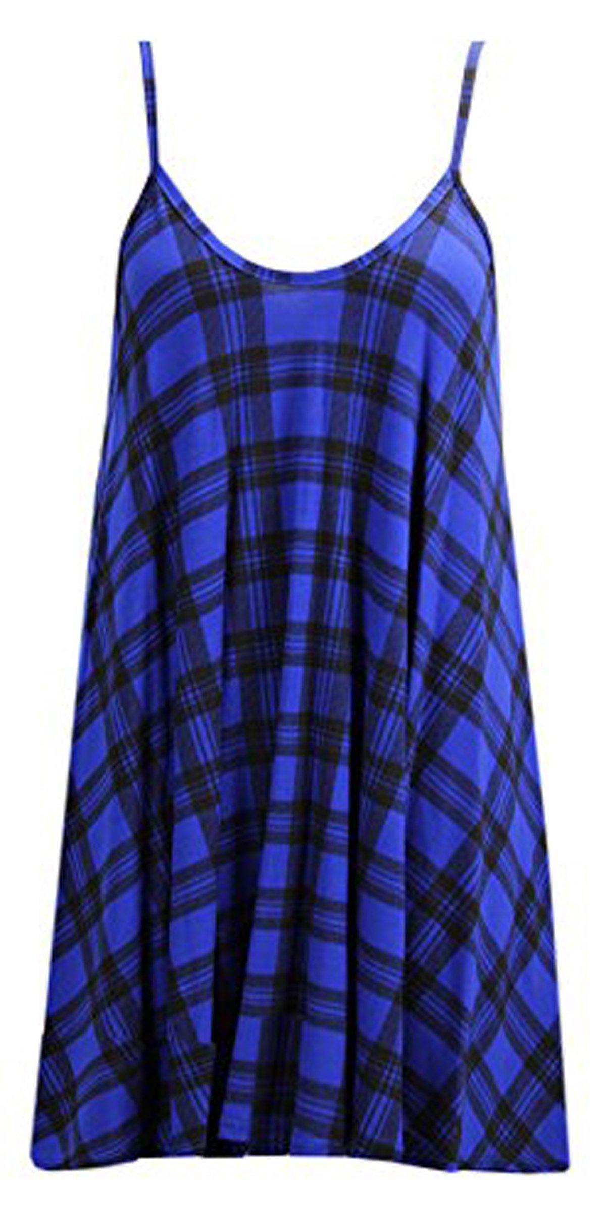 New Women Camisole Cami Flared Skater Strappy Swing Mini Dress Vest Top