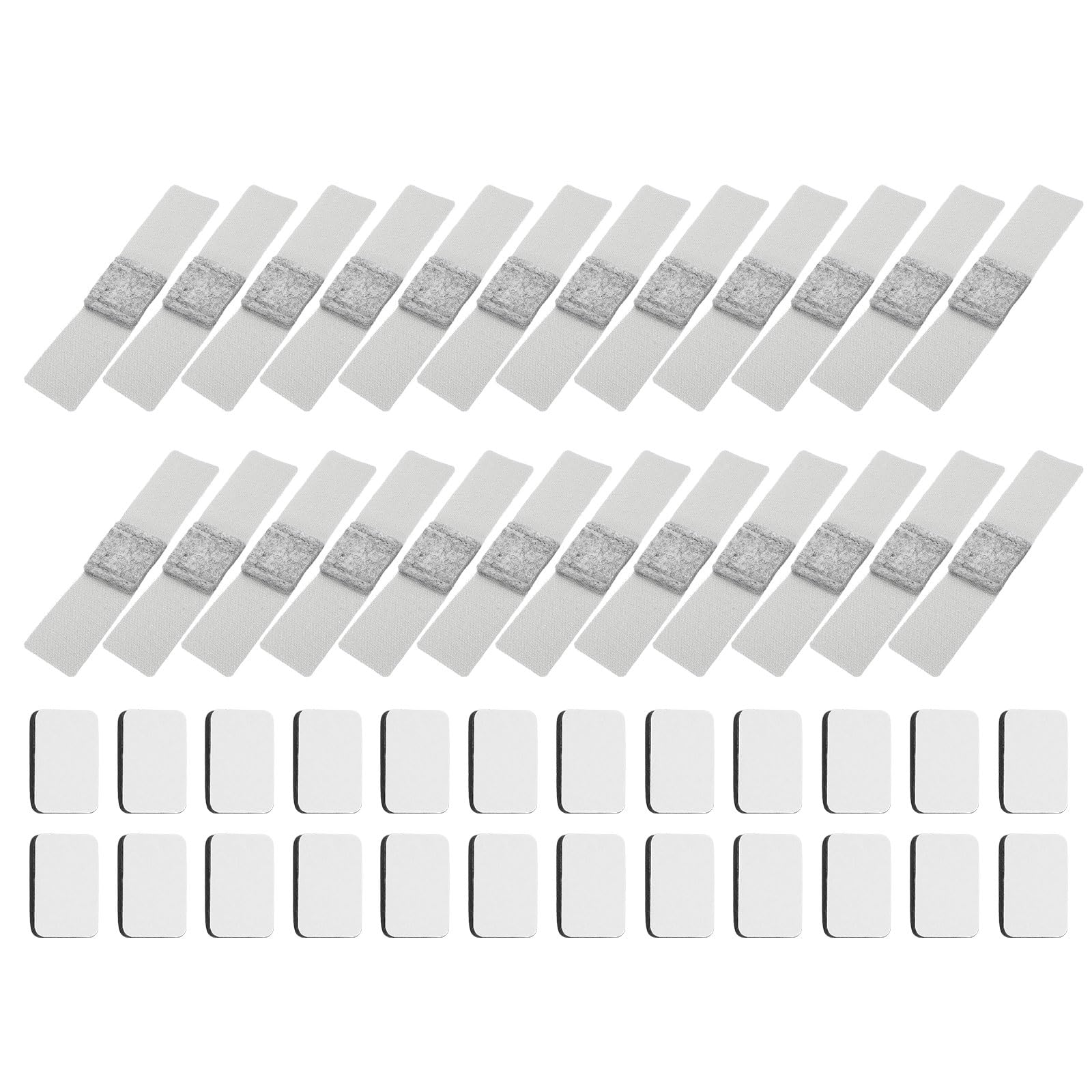 PATIKIL 24Pcs Wrap-Around Felt Furniture Pads, 5.7 x 1.2" Chair Leg Floor Protectors with Grey Hook and Loop Fastener Bar Stool Glides Chair Bottom Protector for Hardwood Floors, Grey