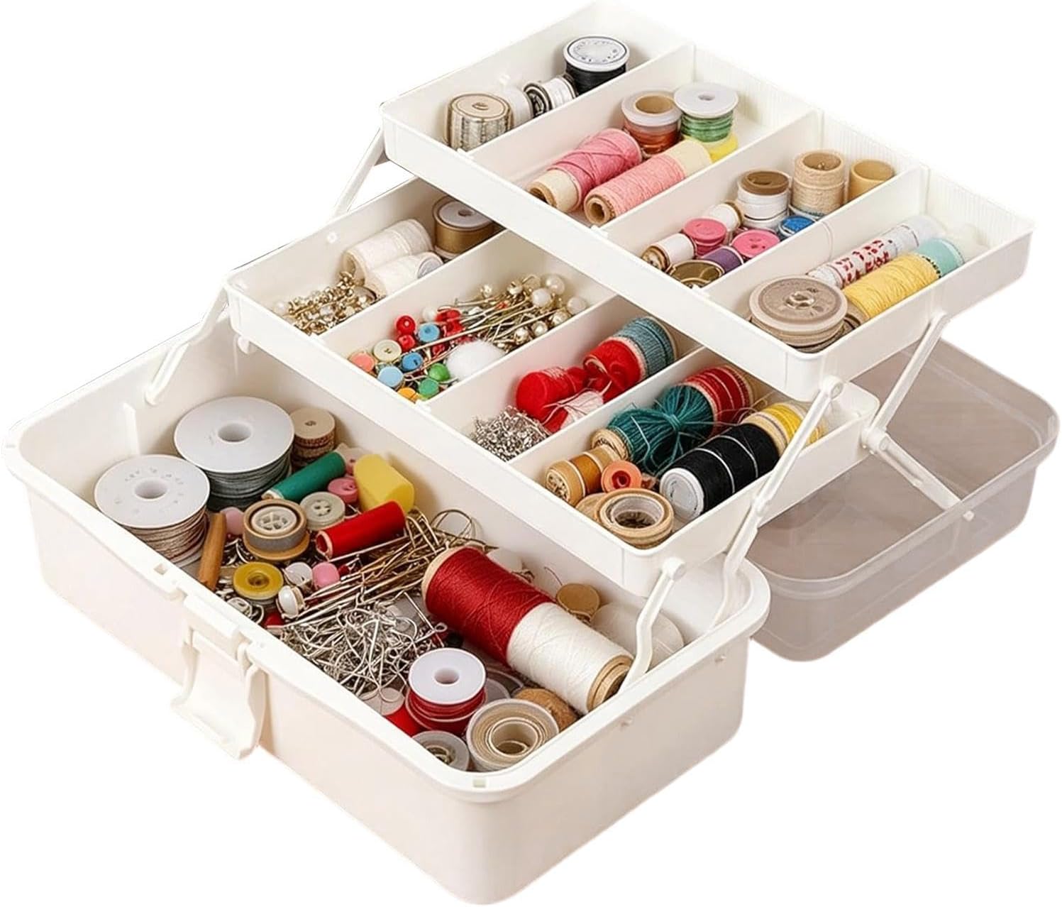 Art Supply Box 3-Layer Dividing Tackle Box with Handle