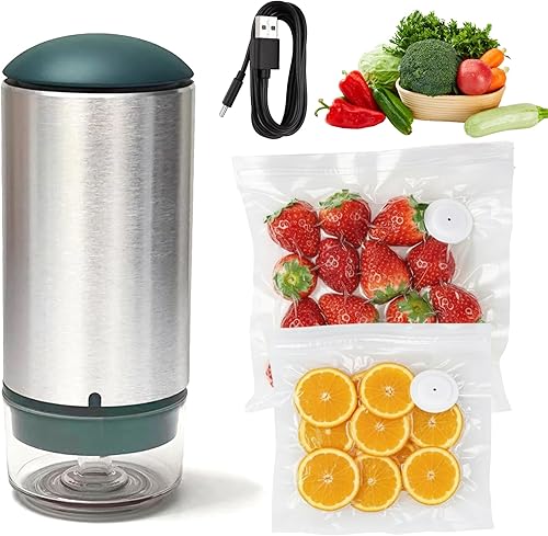 Máquina selladora al vacío de mano para almacenamiento de alimentos, ahorro de alimentos compacto eficiente de 50 Kpa con 30 bolsas de vacío