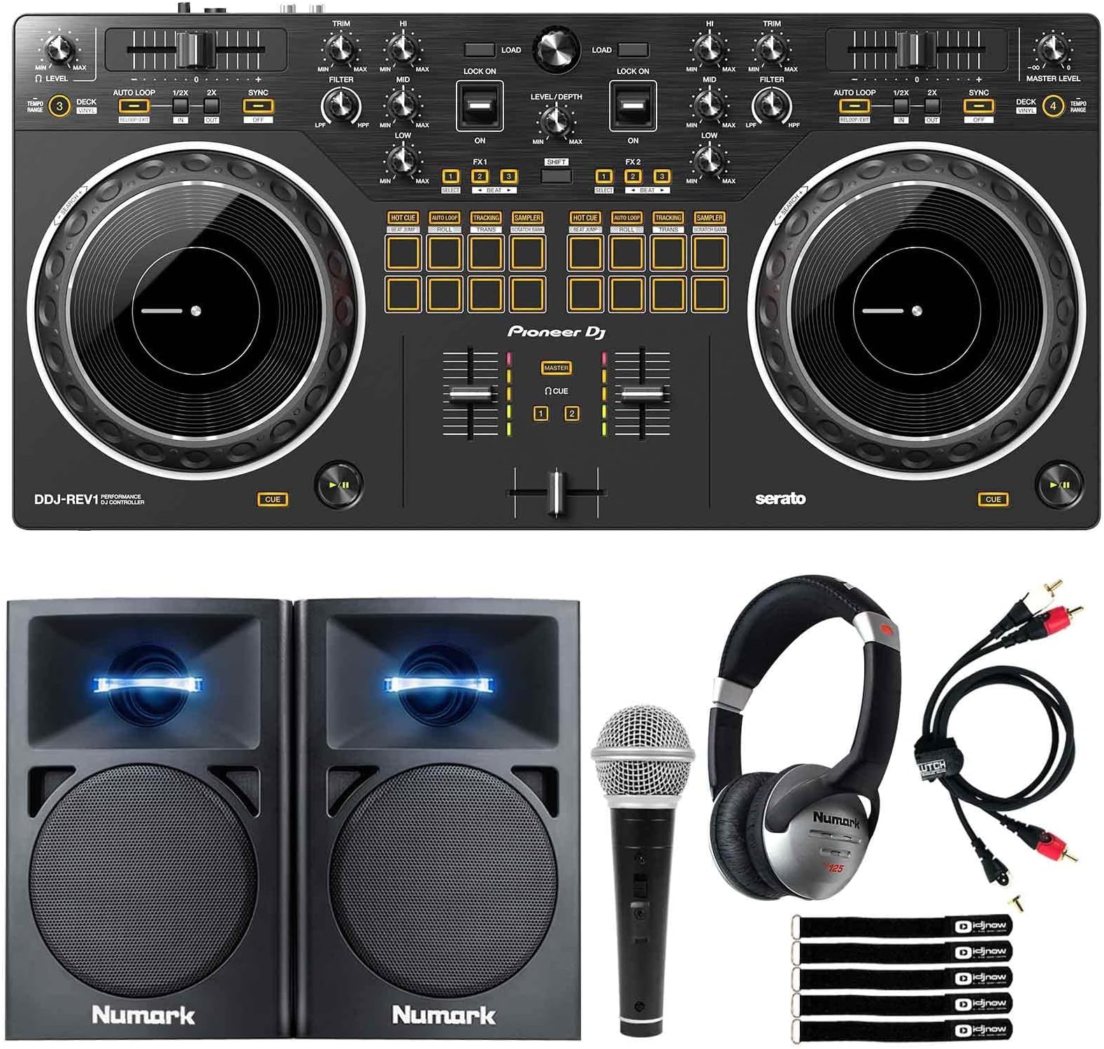 Pioneer DJ DDJ-REV1 Scratch Style 2-Channel Controller w Speakers + Headphones