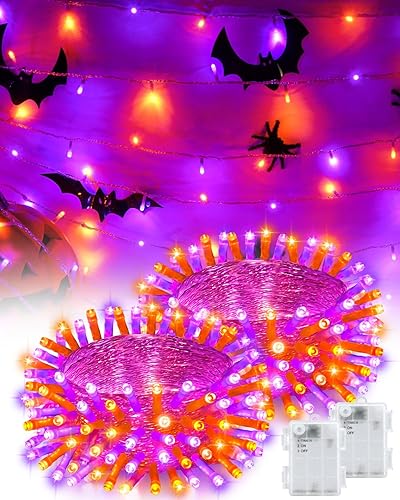 Miniatura 9 de Luces de Navidad para exteriores con temporizador, funcionan con pilas, 16.4 pies, 50 LED, decoraciones de Navidad para pequeño mini árbol de Varios