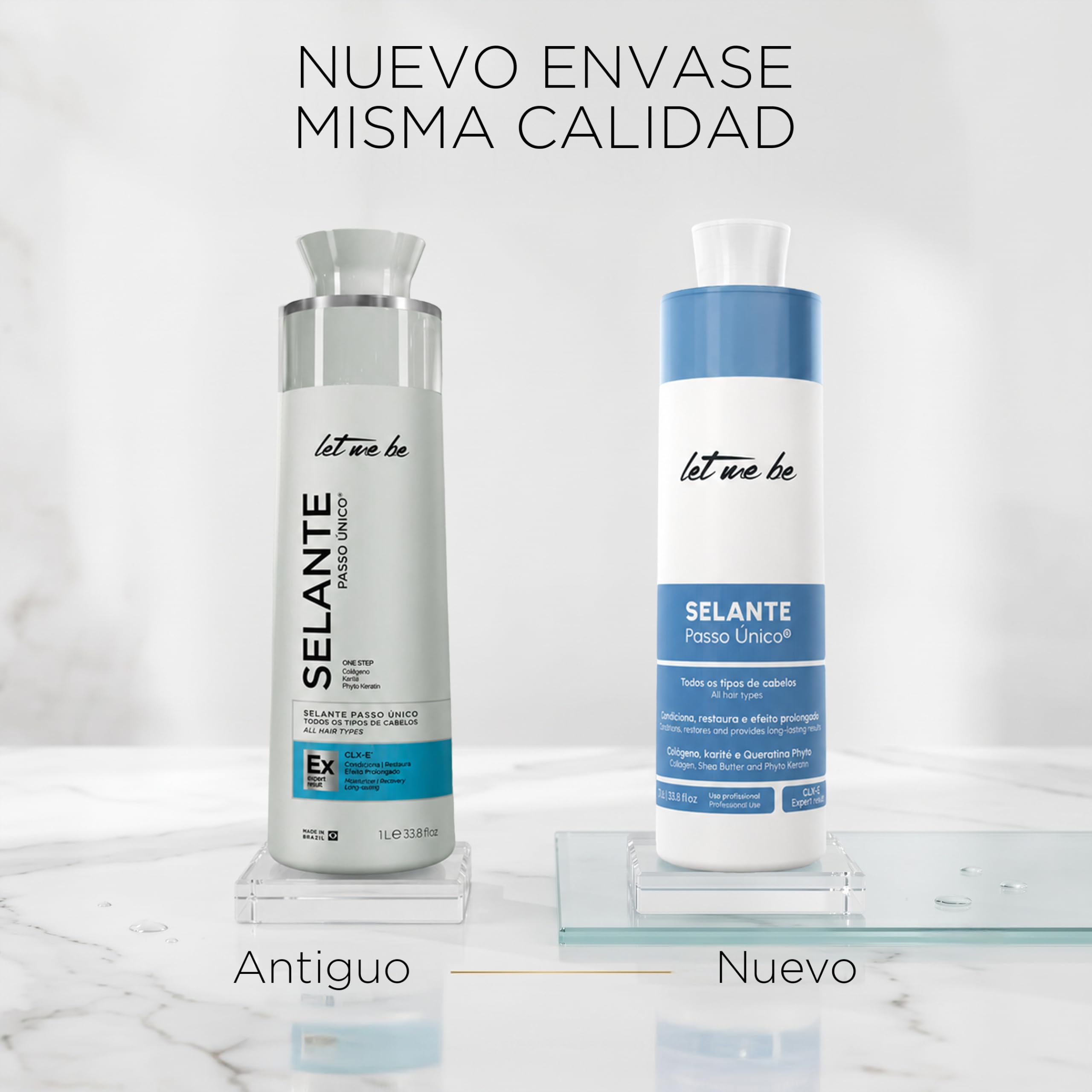 Let Me Be - Sigillante Capillare Organico | Trattamento Lisciante Senza Formaldeide che Ripara e Sigilla | Effetto Antigiallo per Capelli Biondi, Grigi e Decolorati | Collagene e Fitokeratina - 1L
