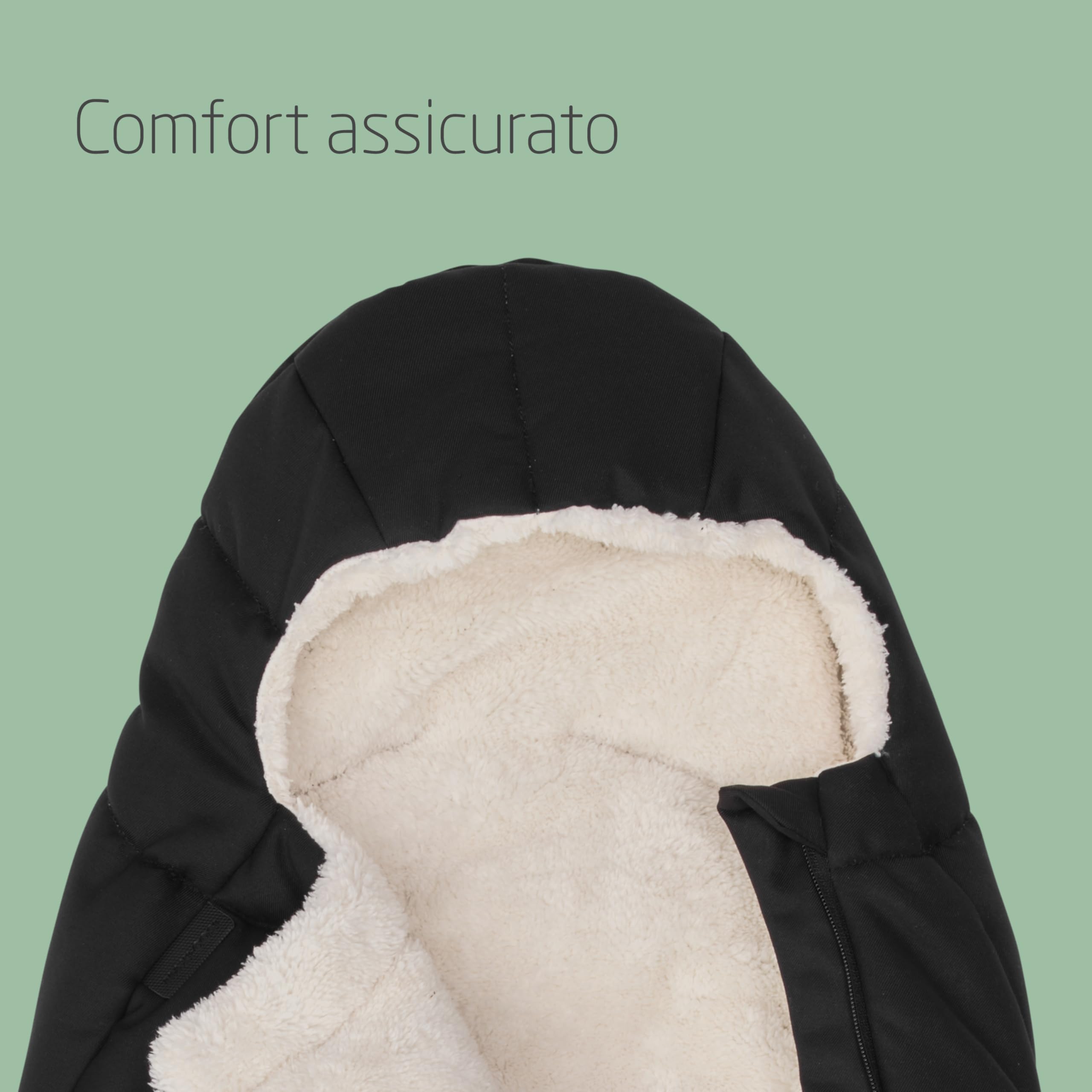 Maxi-Cosi Sacco Invernale Imbottito per Seggiolino Auto Neonato, per Bambini 45-75 cm, Comodo, Pratico e Sicuro, Tessuti Morbidi, Lavabile, Compatibile con Ovetti Maxi-Cosi, Twillic Black