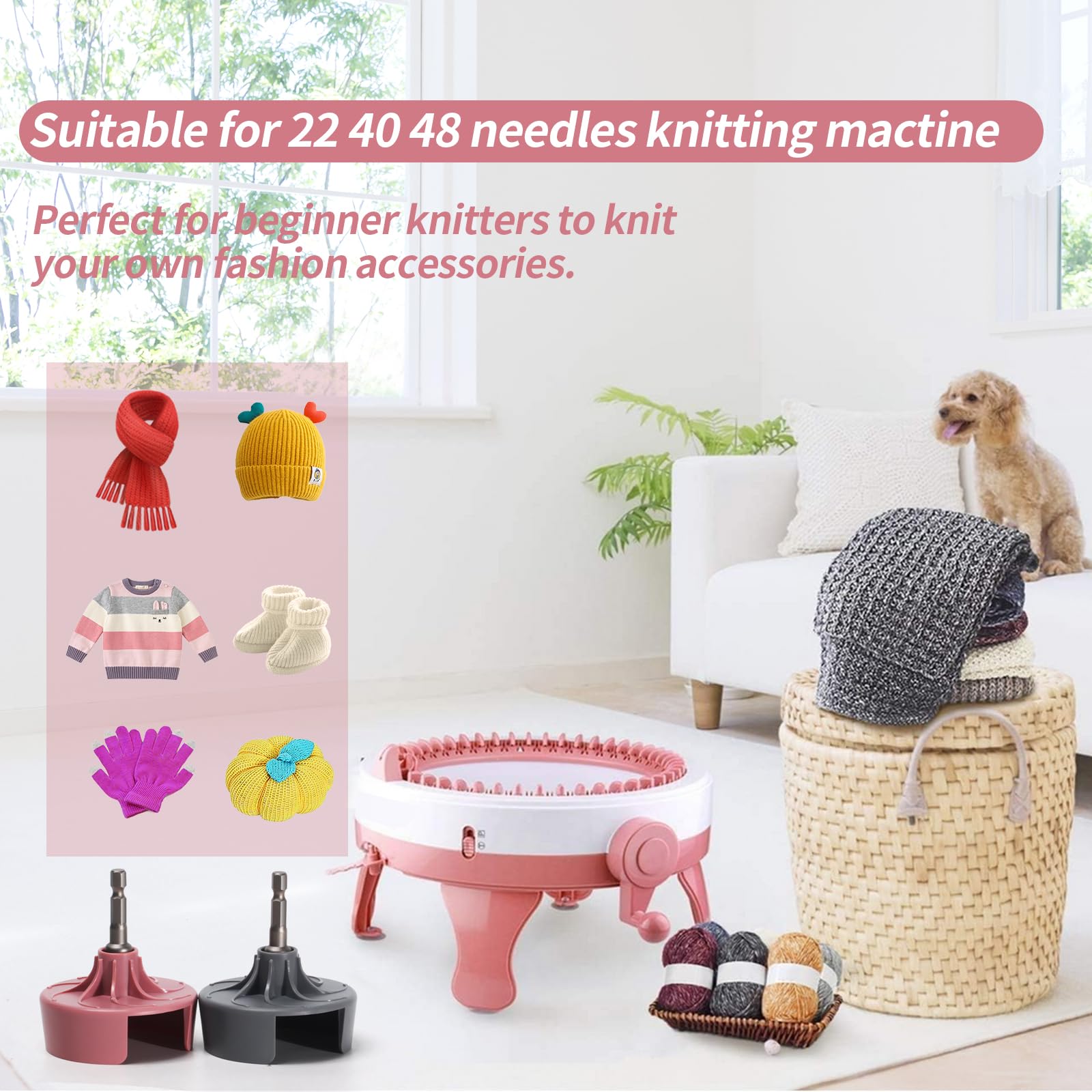 Strickmaschinen-Adapter Für Elektroschrauber - Schnellstrick-Aufsatz Für 22,40,48 Nadeln