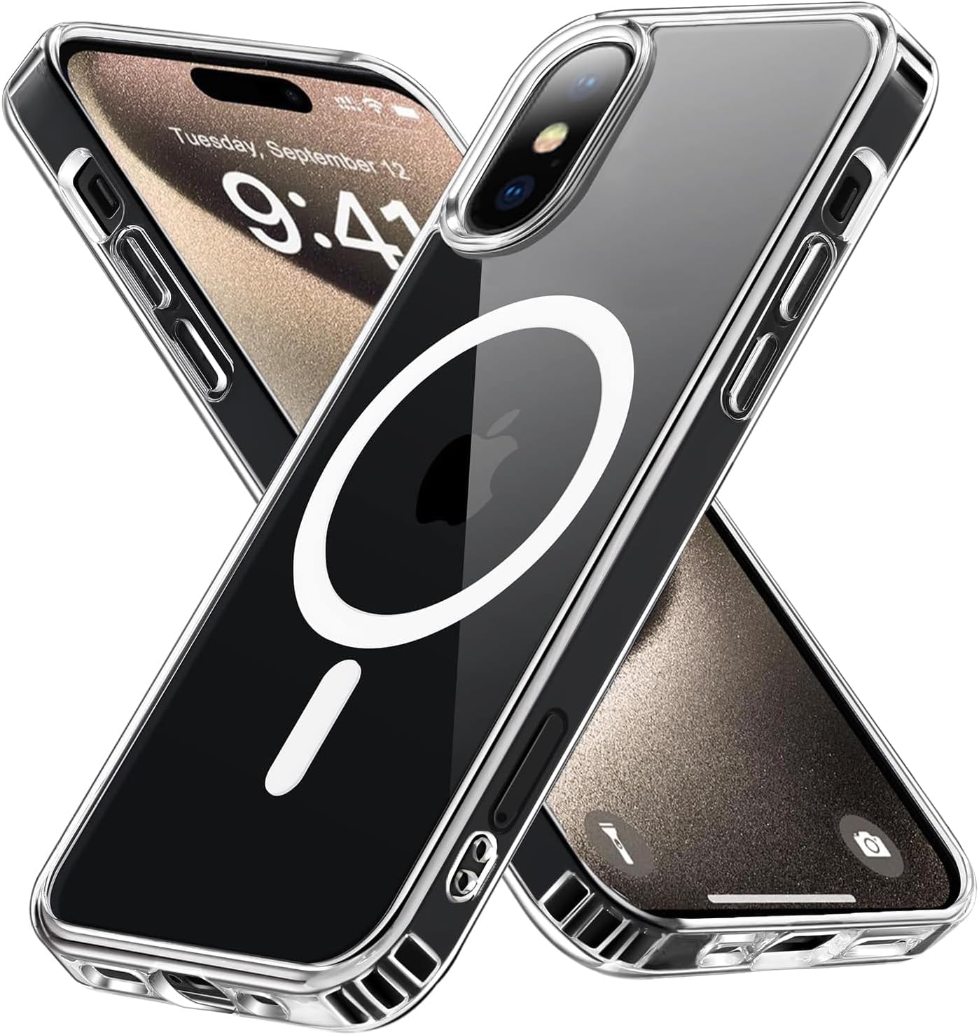 Magnetic for iPhone Xs Max Case Compatible with MagSafe,Not Yellowing,Military Grade Protection,Ultra Thin Shockproof Phone Case for iPhone Xs Max-Clear