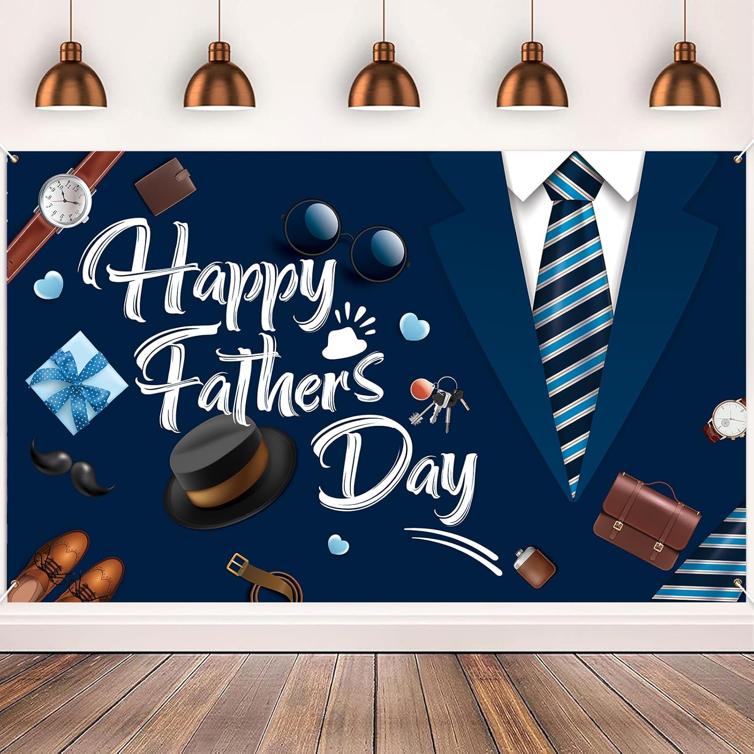 Happy Father's Day Backdrop, 72.8" X 43.3" Fathers Day Banner Backdrop Father's Day Photo Background Father’s Day Photography Backdrop Studio Props for Father's Day Party Decor Supplies Father's Day-B