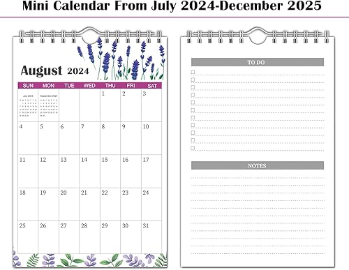 Miniatura 2 de Mini calendario de pared 2024-5.5 x 8.5 pulgadas, calendario colgante de 18 meses, desde enero de 2024 a junio de 2025, calendario pequeño de notas,