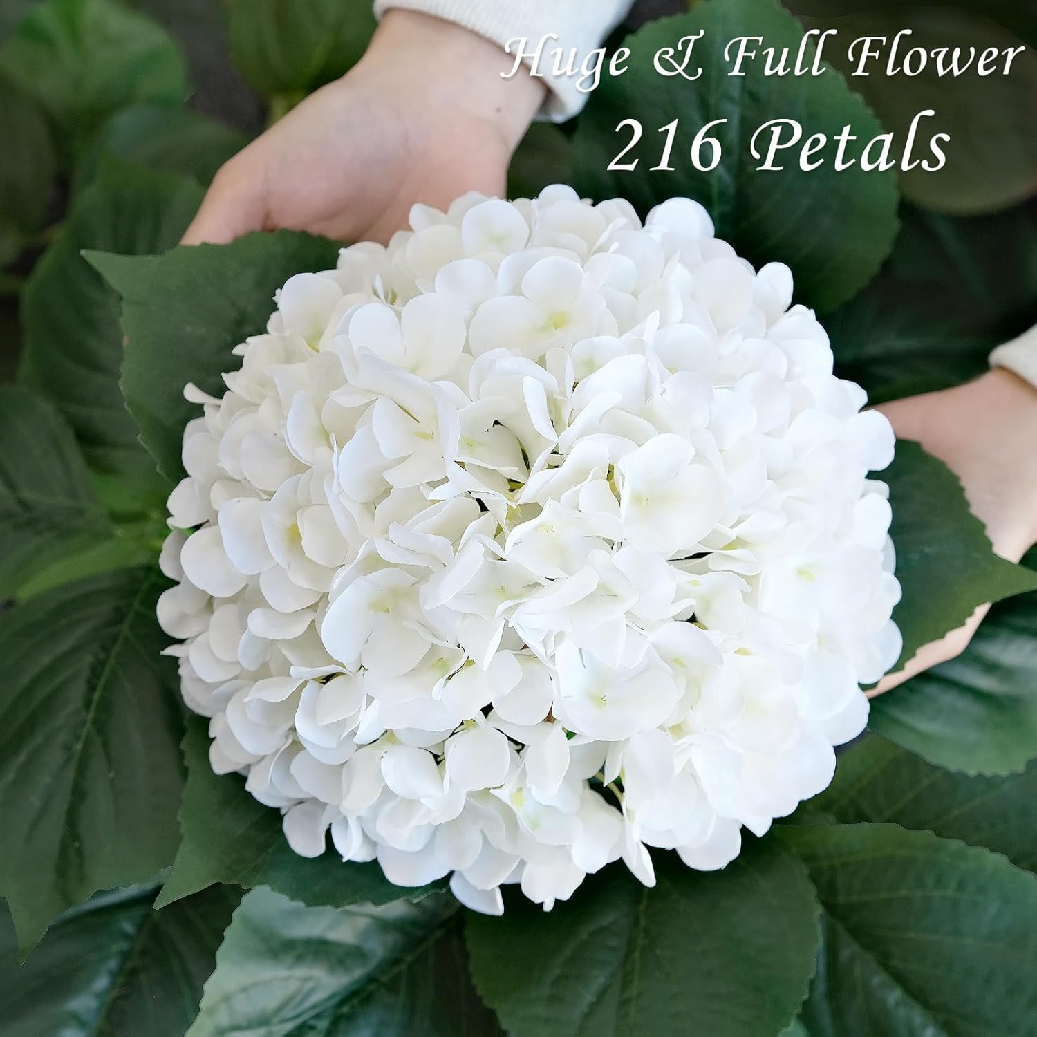White Hydrangea Artificial Flowers, 4Pcs 22" Large Lifelike Faux Silk Flowers, Full Fake Artificial Hydrangeas with Stems for Bouquet Table Centerpieces Home Outdoor - Image 3