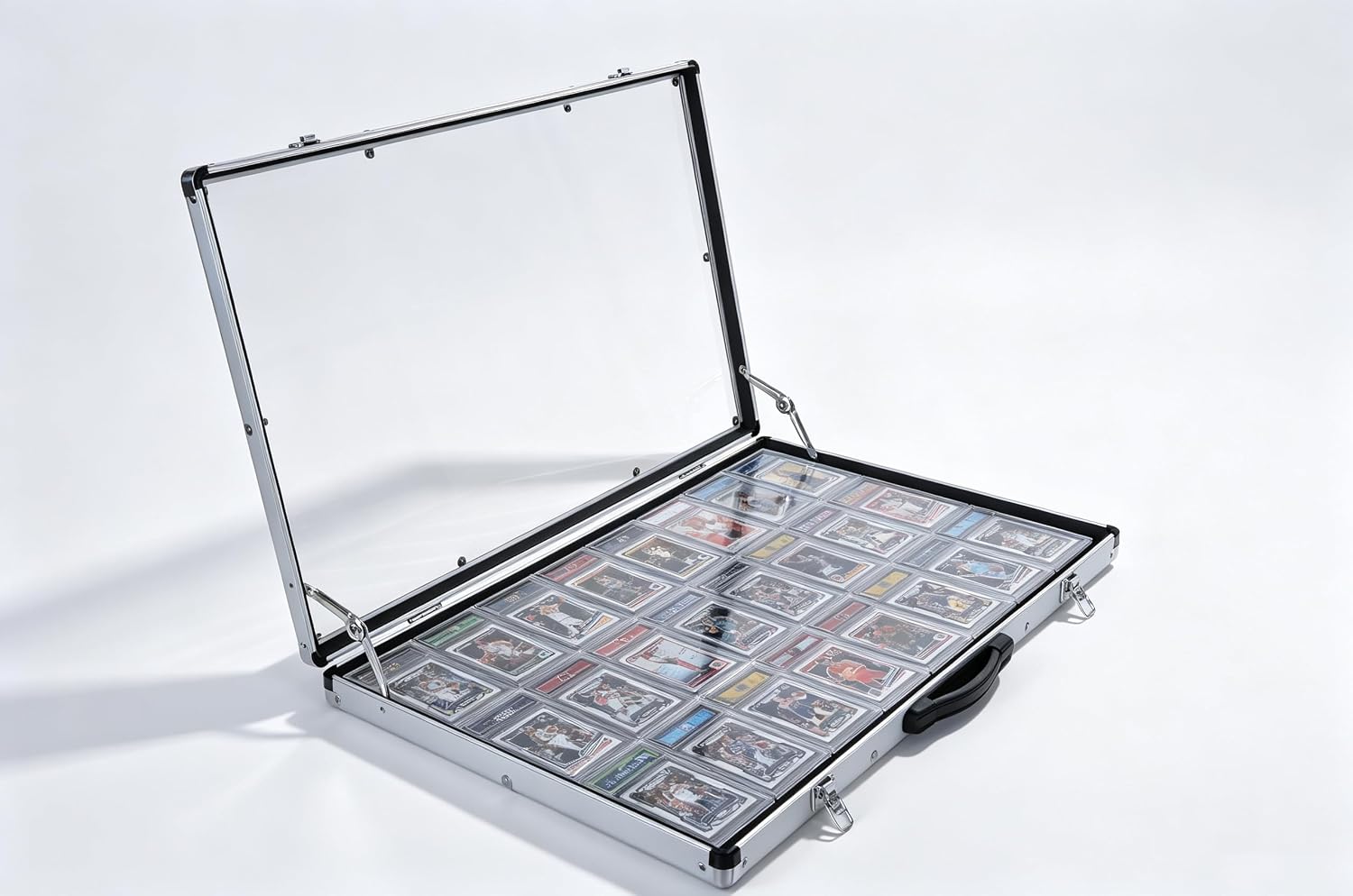 KCRasan Aluminum Card Trade Show Display Case - Trade Show Case, Silve