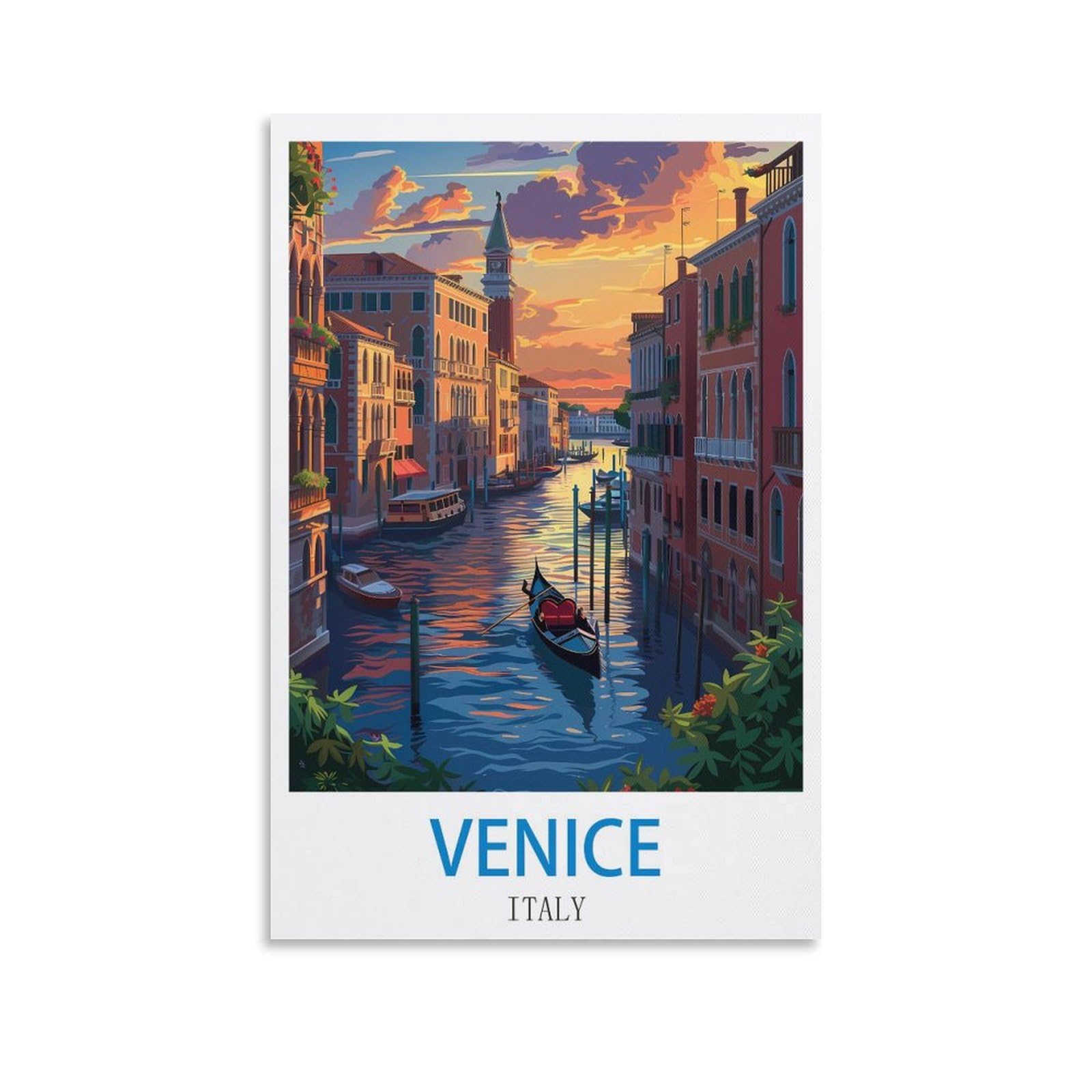 ZHILIJING Venice Italy Vintage Travel Posters 08x12inch(20x30cm) Decorative Painting Canvas Wall Posters And Art Picture Print Modern Family Bedroom Decor Posters