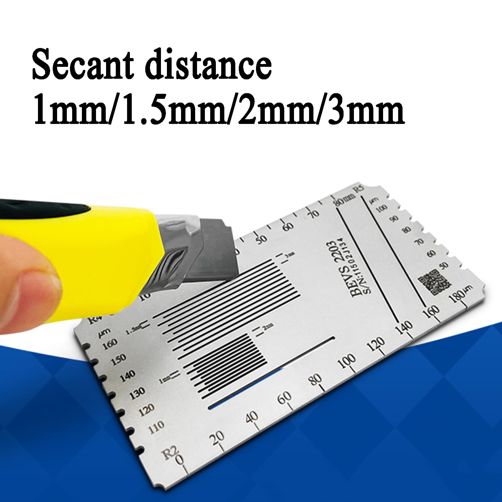 Medidor de adherencia de regla de corte cruzado, distancia de línea de corte de 1 mm/1,5 mm/2 mm/3 mm, incluye caja de almacenamiento, cepillo de nailon y cinta para pruebas de adherencia