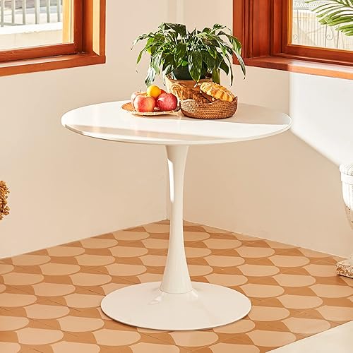 Miniatura 26 de VONLUCE Mesa de comedor cuadrada moderna para 2 y 4 personas, mesa de comedor pequeña de cocina con pedestal de 32 pulgadas, estilo de mediados de