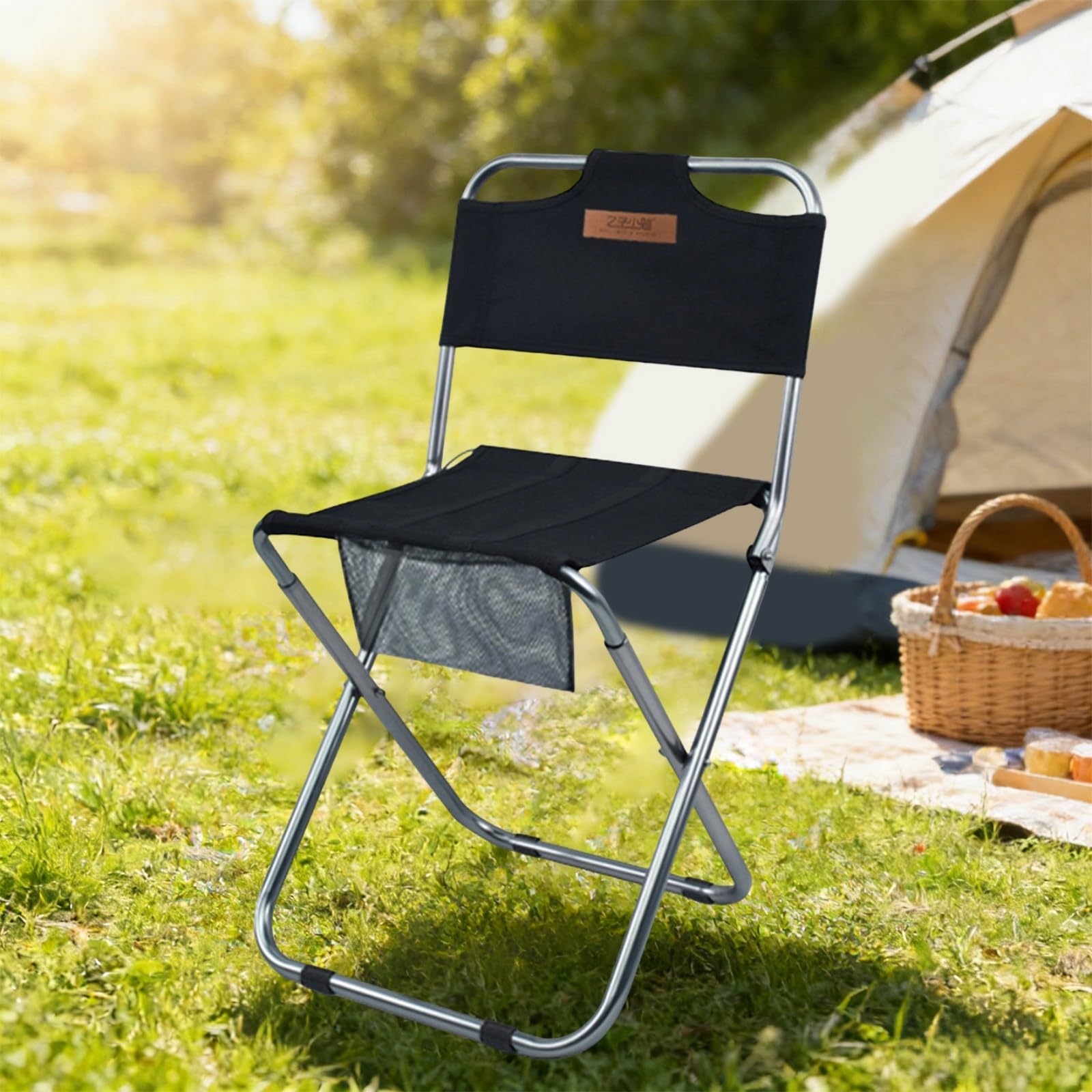 Sgabello pieghevole leggero e portatile, in alluminio, per campeggio ed escursionismo, facile da trasportare e riporre negli zaini