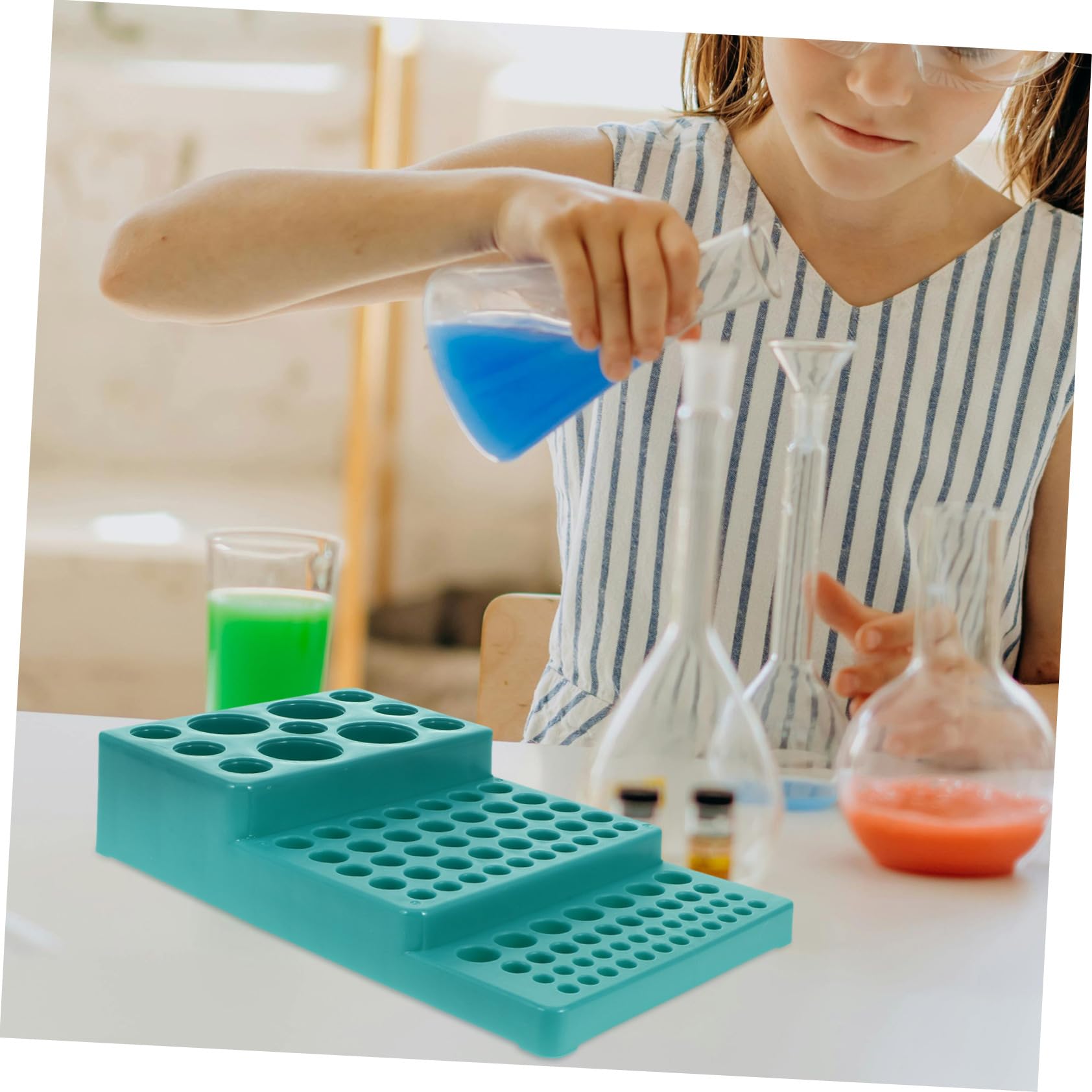 Healifty 5stücke Test Tubes Rack Wiederverwendbarer Organizer Für Röhren Stabiler Kunststoffständer Für Laboranwendungen Und Praktischer Probenhalter Für Testrohre