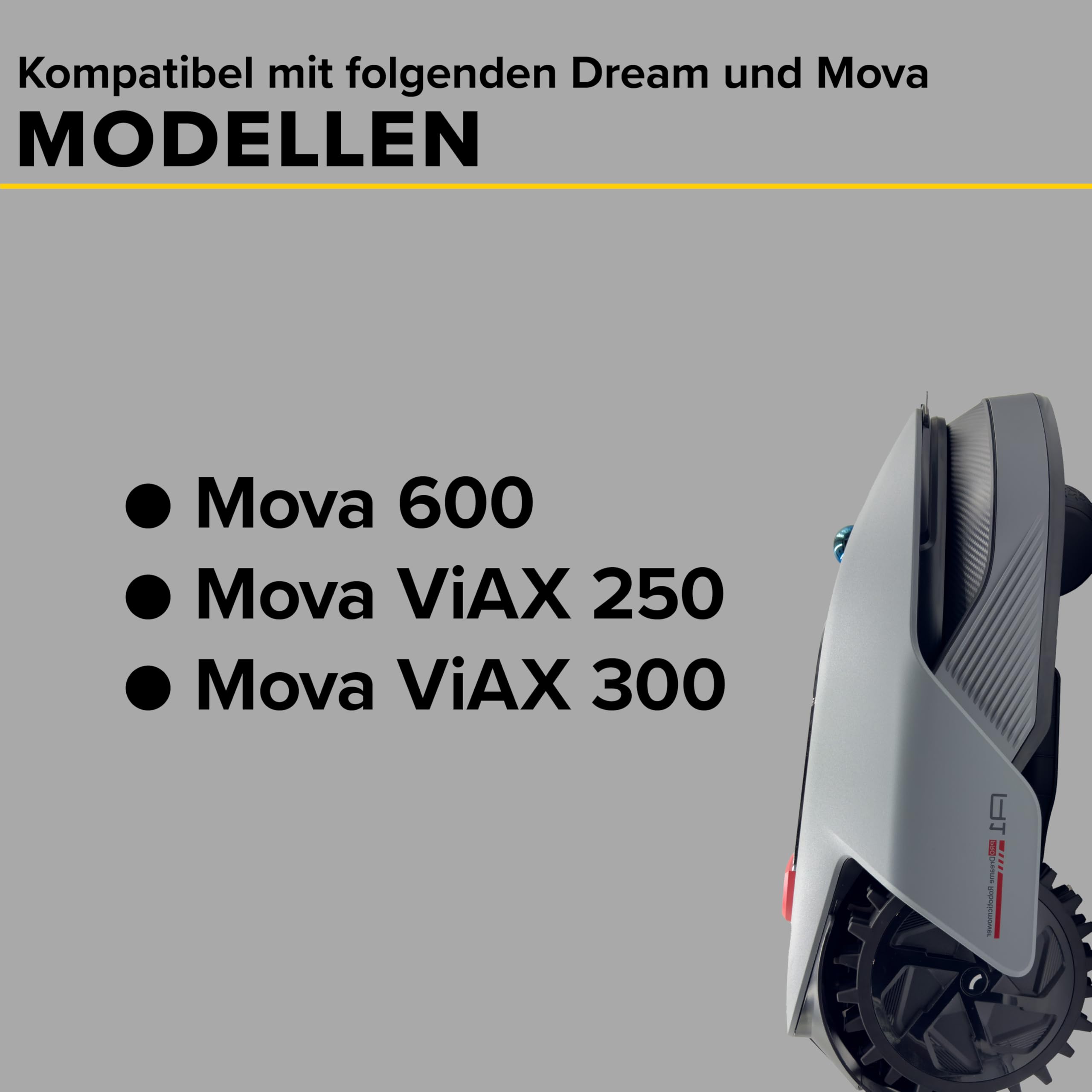 Edelstahl Spikes für Mähroboter Mova 600, ViAX 250, ViAX 300 – Traktionsspikes für Antriebsräder – inkl. 6x Montageschrauben – Rostfrei & langlebig – Zubehör Mähroboter