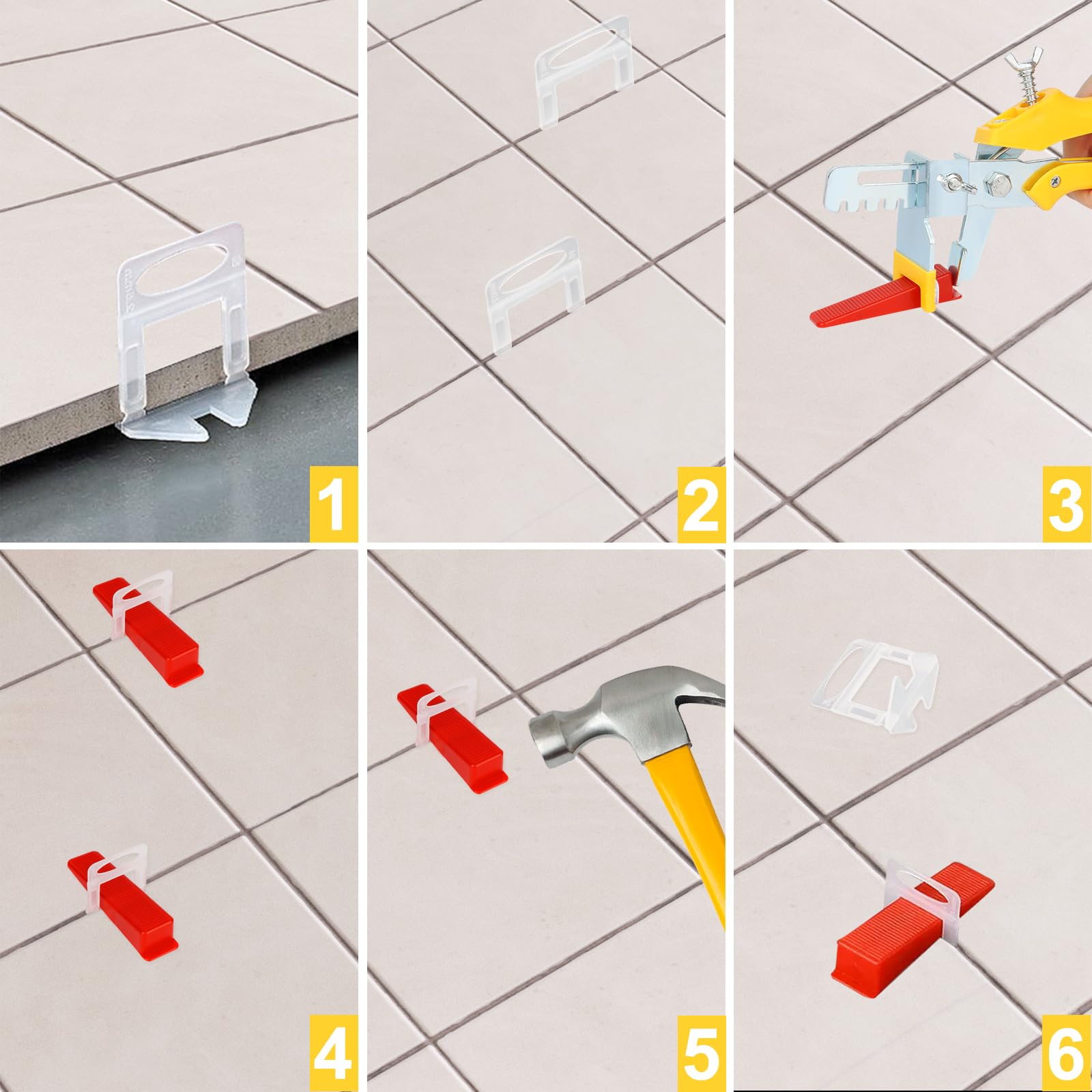 602 Pezzi Sistema di Livellamento per Piastrelle, RISVOWO Livellatori per Piastrelle, 200pz Cunei per Piastrelle Riutilizzabili, 400pz Clip Distanziatori da 2mm, Ausilio per La Posa di Piastrelle