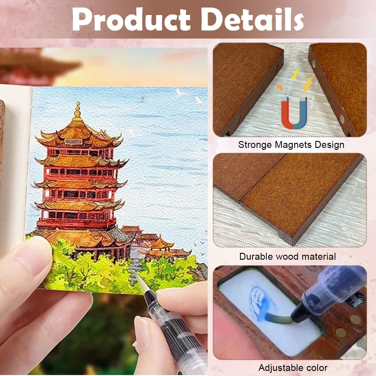 Pocket Watercolor Acrylic Painting Book 12-Color Watercolor Paint Set 2