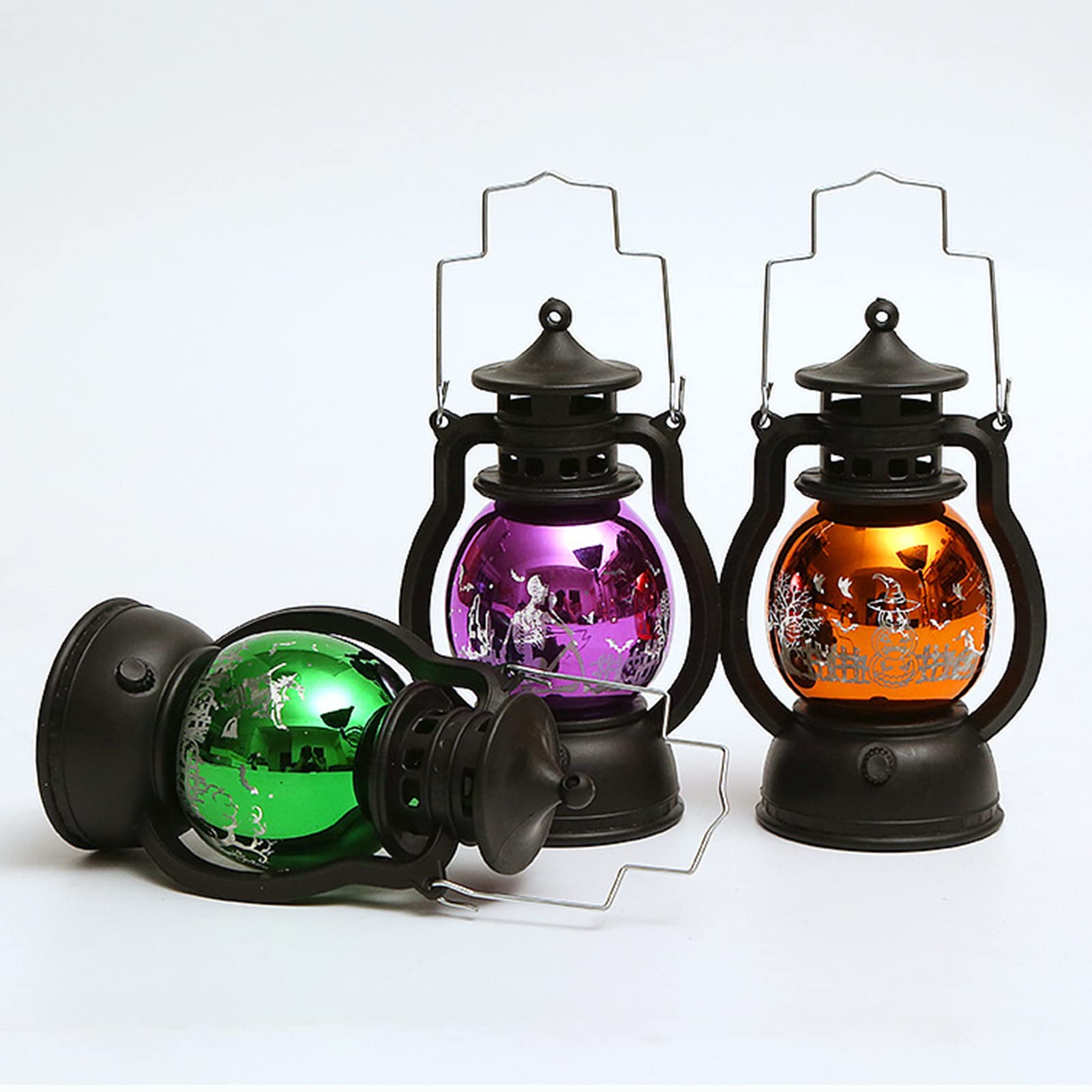 Lot De 4 Lanternes LED Halloween Kit Bricolage Enfants - Citrouilles DIY Avec LED - Portable