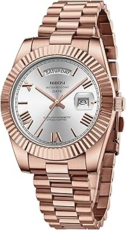 NIBOSIMen Watches Analog Quartz Stainless Steel Watches for men Waterproof Business Classic Desiger Wrist Watch Day&Date
